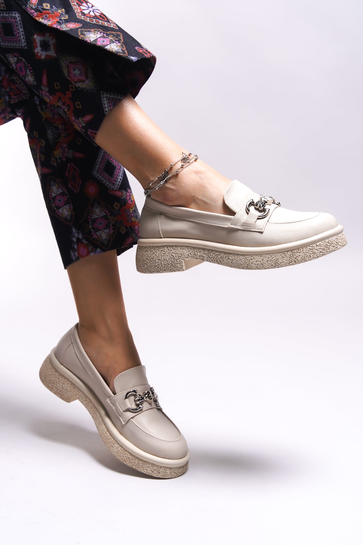 Riccon Lilfalona Kadın Loafer 0012140 Bej Cilt