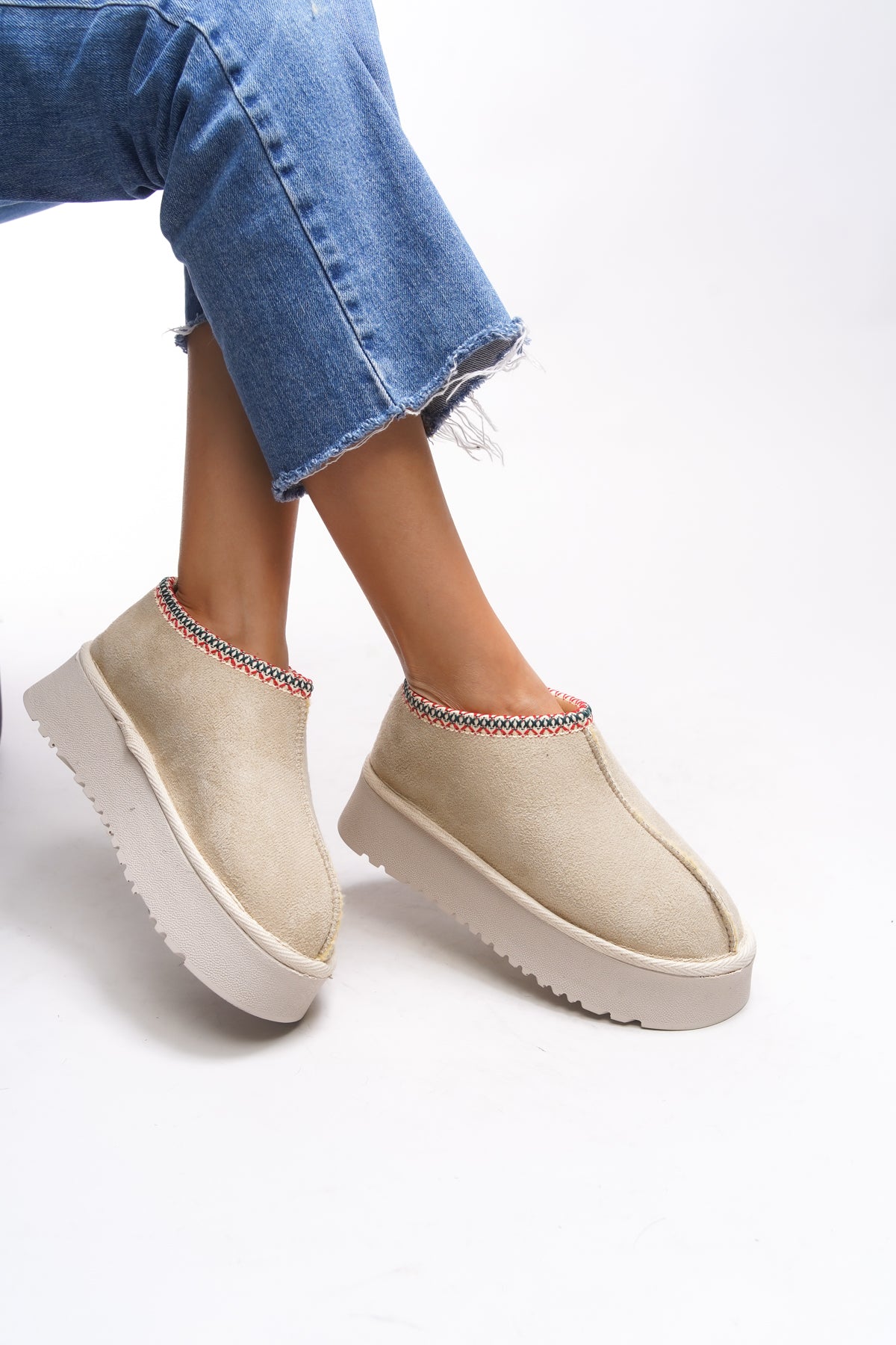 Riccon Frilvalor Kadın Yüksek Tabanlı Kısa Rahat Bot 0012202