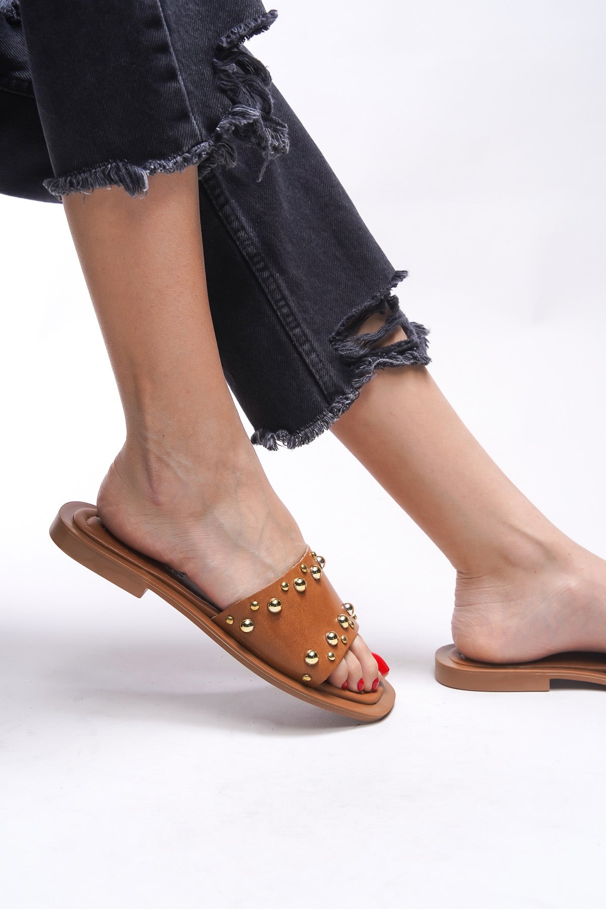 Riccon Liblaema Kadın Hakiki Deri Terlik 00120766