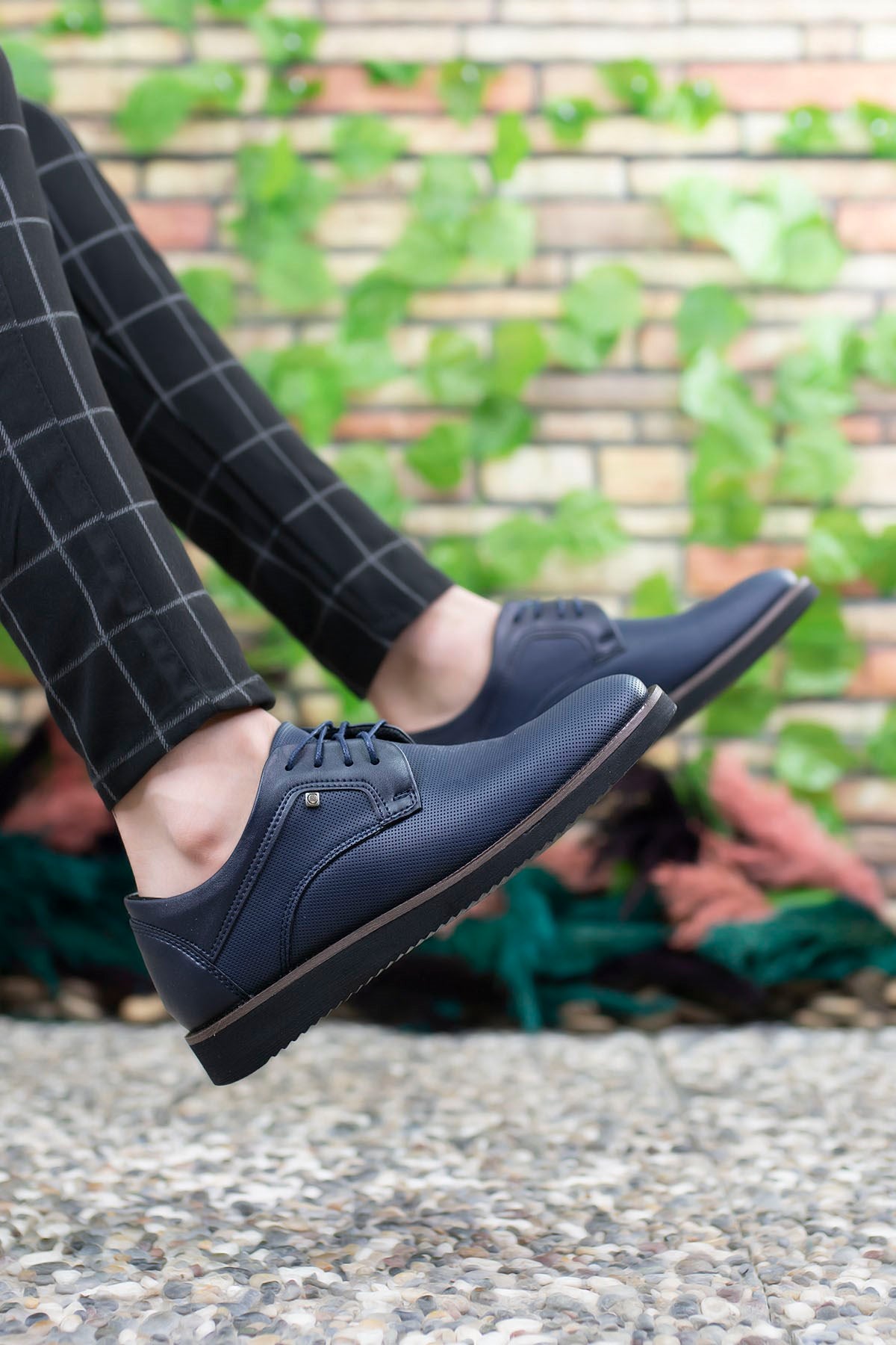 Riccon Erkek Casual Ayakkabı 0012192 Lacivert Baskılı