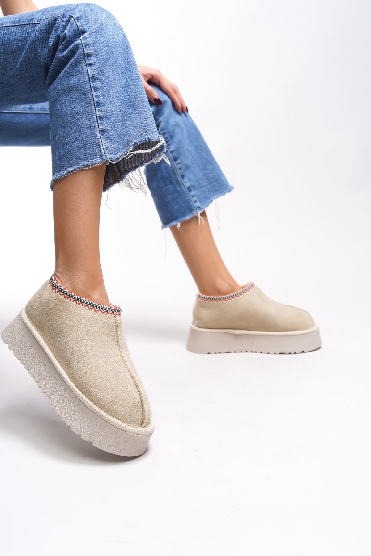 Riccon Frilvalor Kadın Yüksek Tabanlı Kısa Rahat Bot 0012202