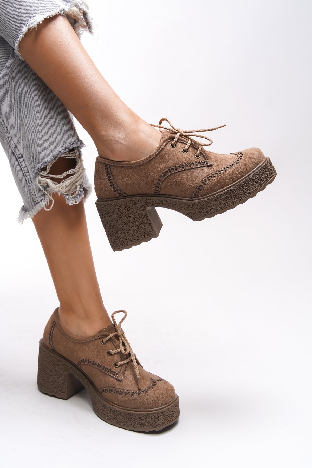 Riccon Ghinziss Kadın Topuklu Bağcıklı Loafer 00121570