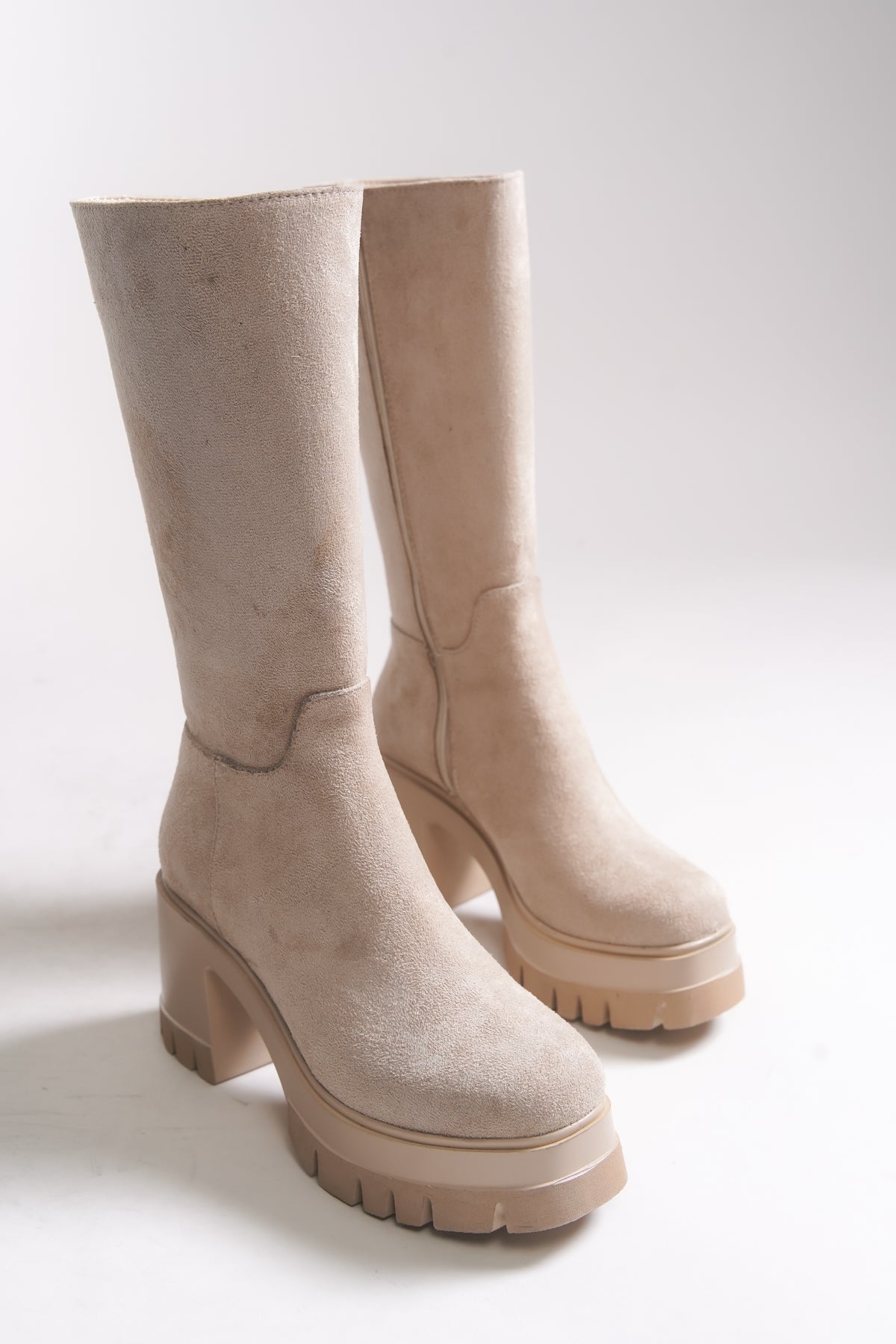 Riccon Lvamel Kadın Diz Altı Topuklu Çizme 0012501