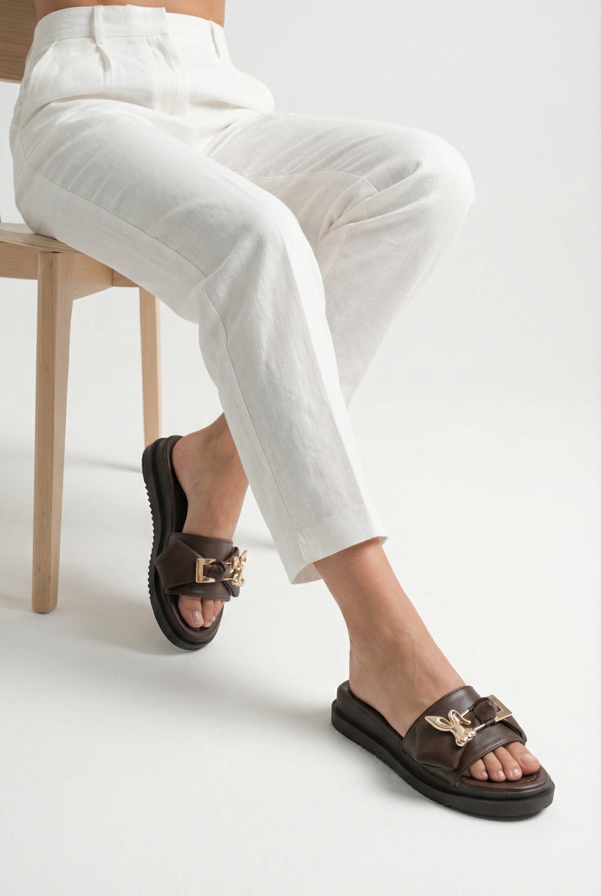 Riccon Kadın Terlik 00120416 Kahverengi