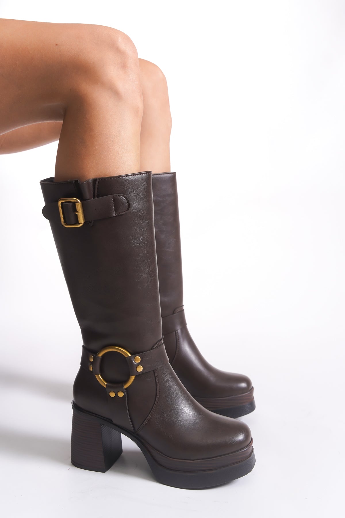 Riccon Iohlartha Kadın Tokalı Topuklu Çizme 00121515