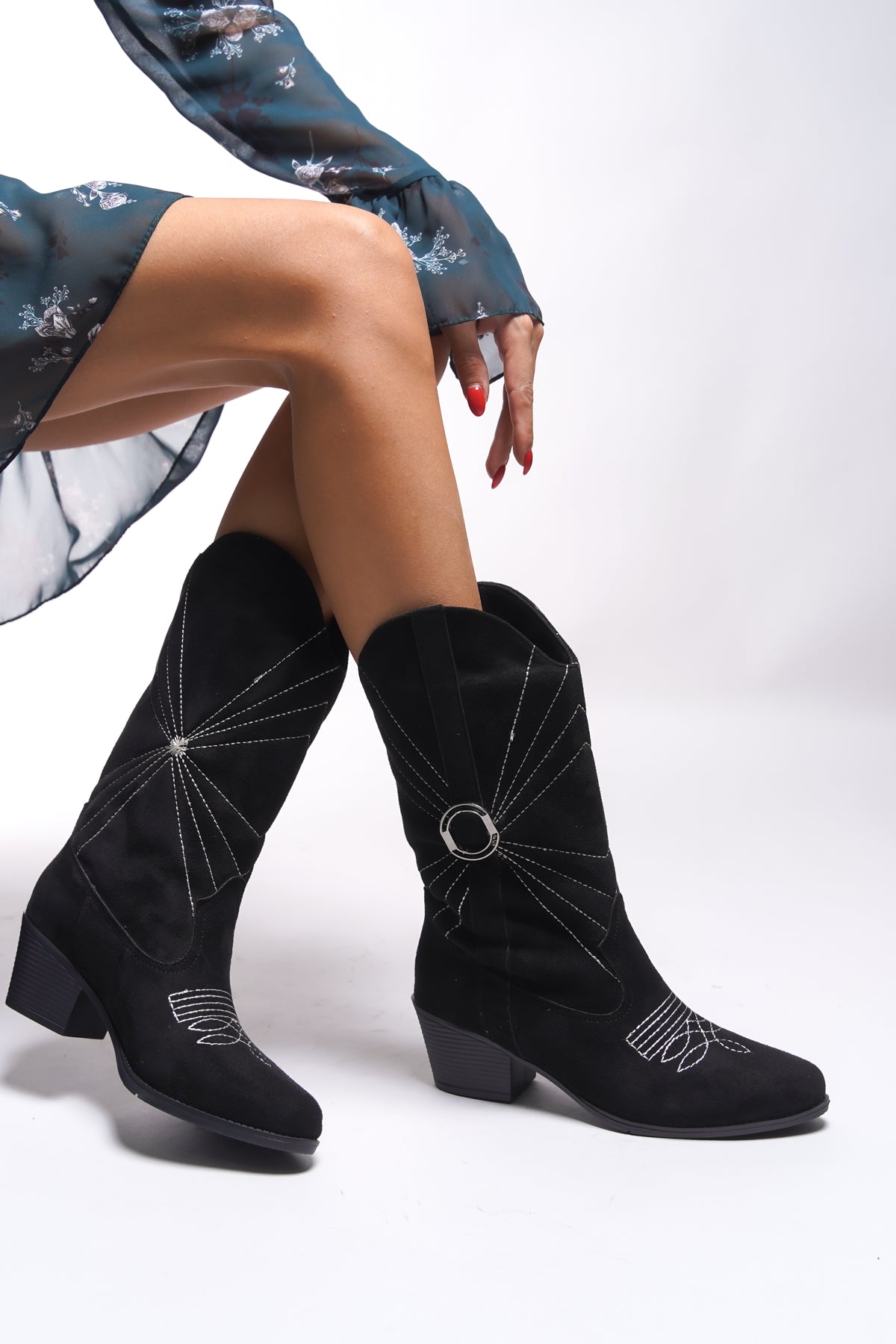 Riccon Ezauviah Kadın Nakışlı Western Çizme 001289