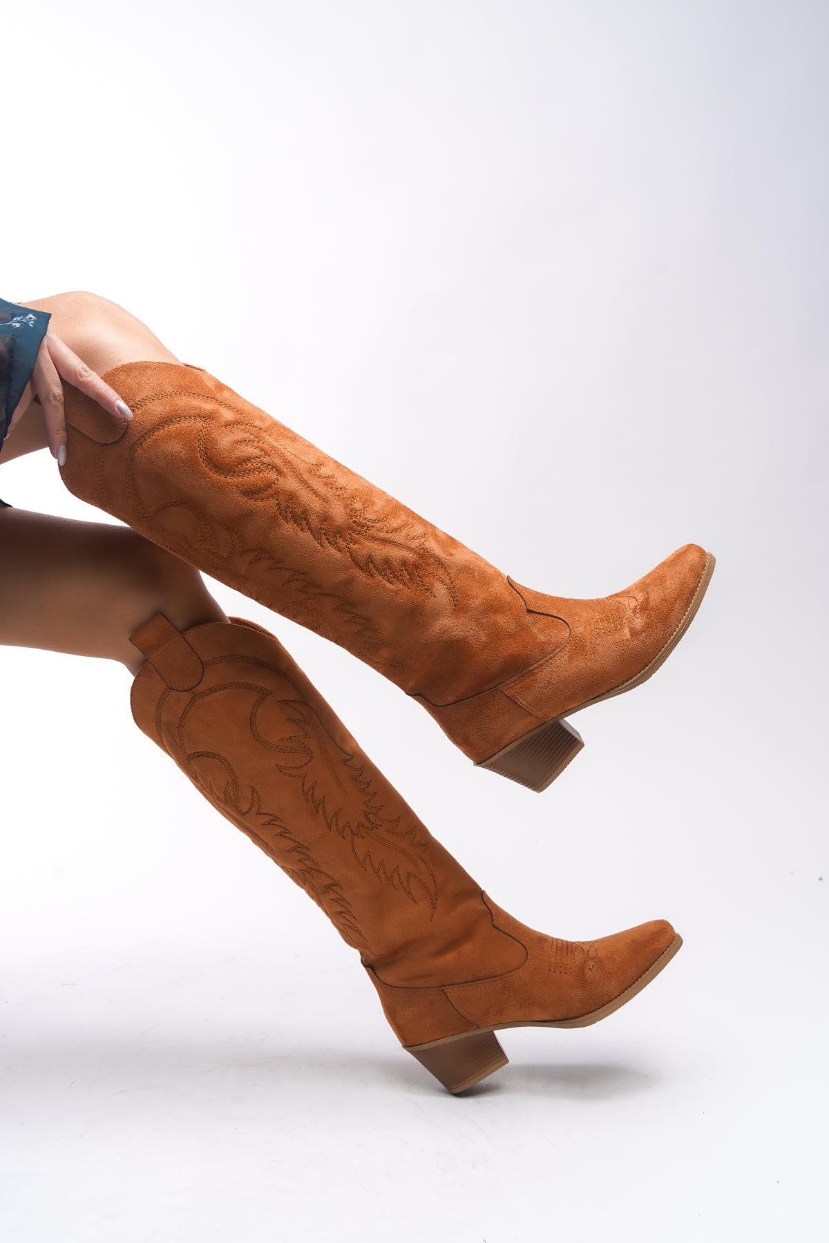 Riccon Zreidira Kadın Nakışlı Western Çizme 001290