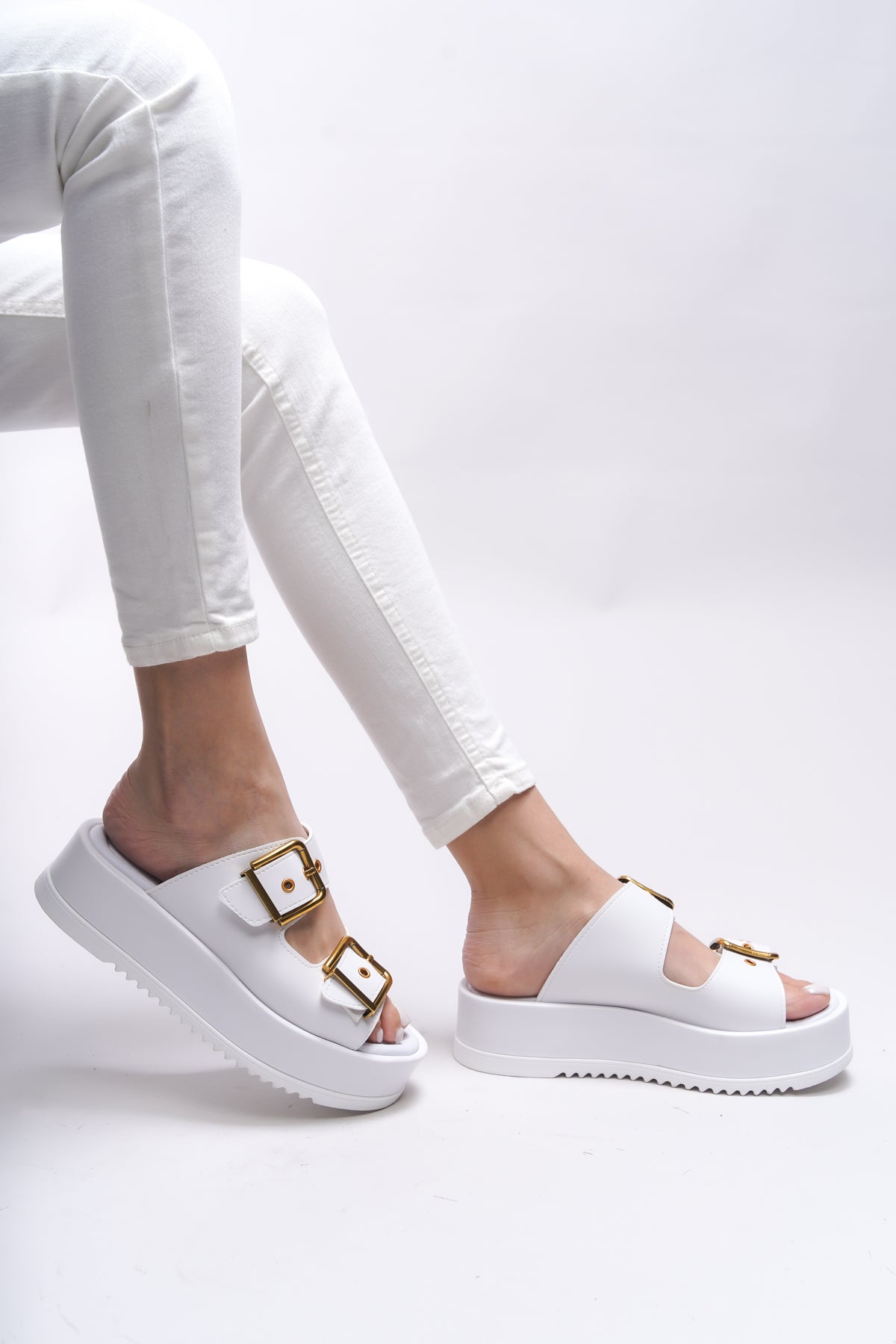 Riccon Winledha Kadın Çift Tokalı Terlik 001278