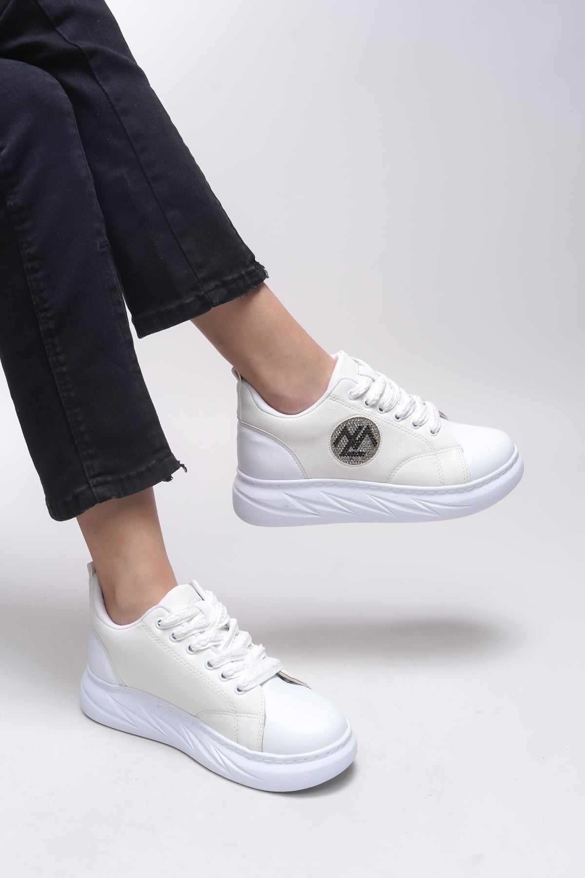 Riccon Libtihne Kadın Sneaker 0012238 Beyaz Keten