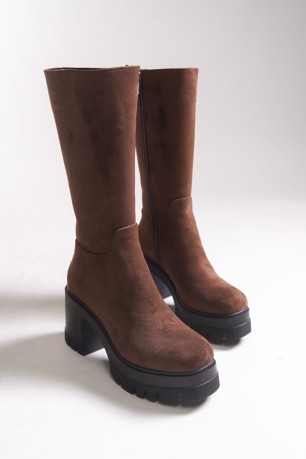 Riccon Lvamel Kadın Diz Altı Topuklu Çizme 0012501