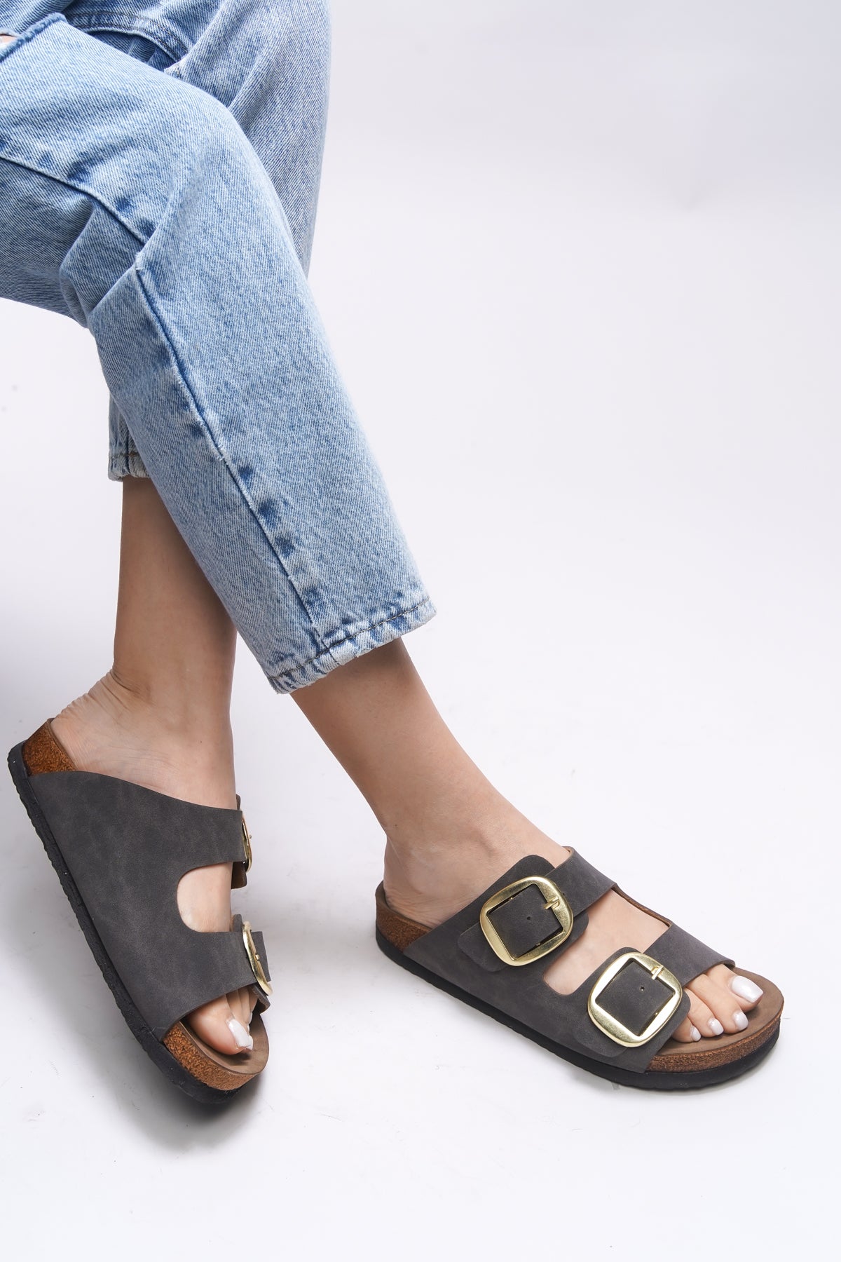 Riccon Vylsula Kadın Çift Tokalı Terlik 0012602