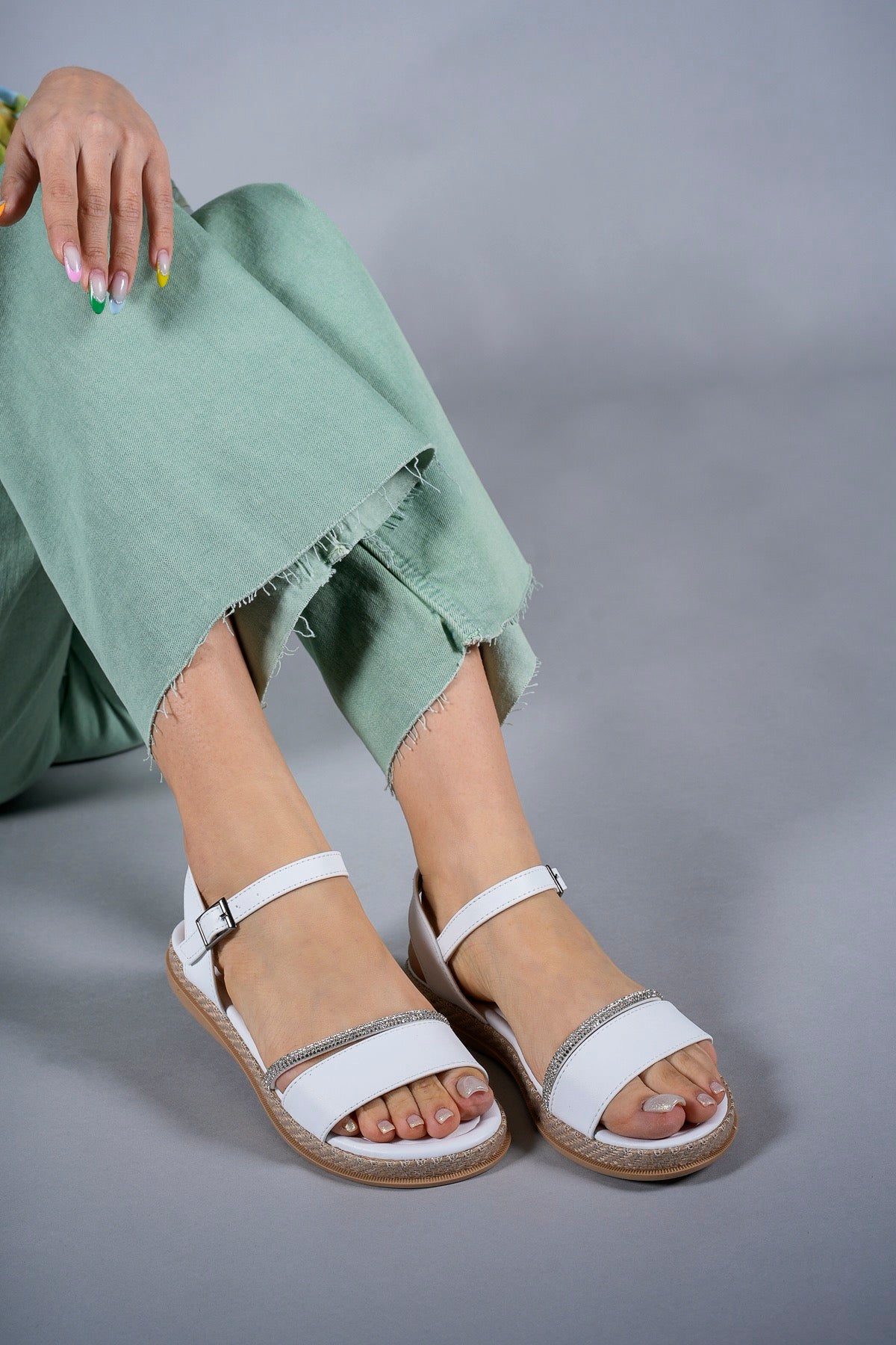 Riccon Kadın Sandalet Taşlı 0012056