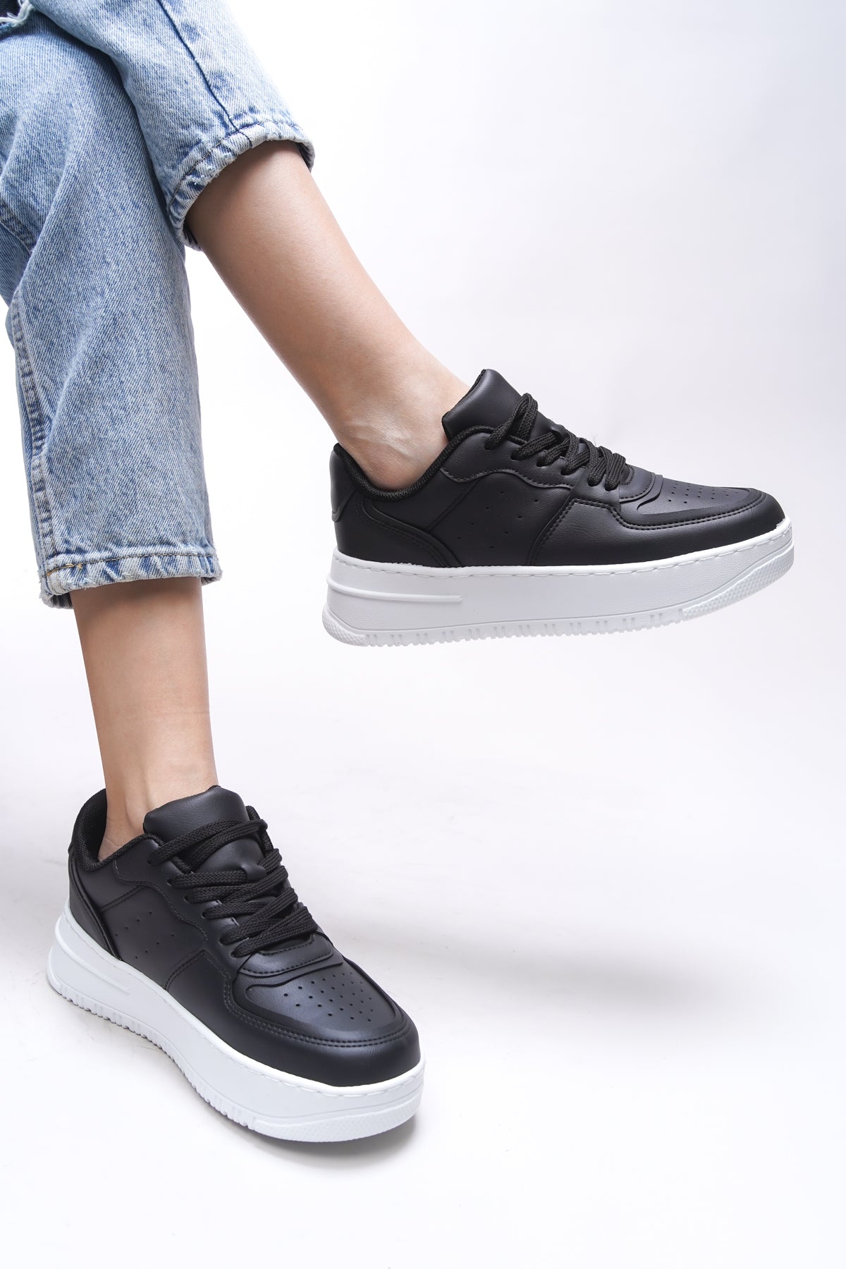 Riccon Kadın Sneaker 0012255 Siyah Beyaz