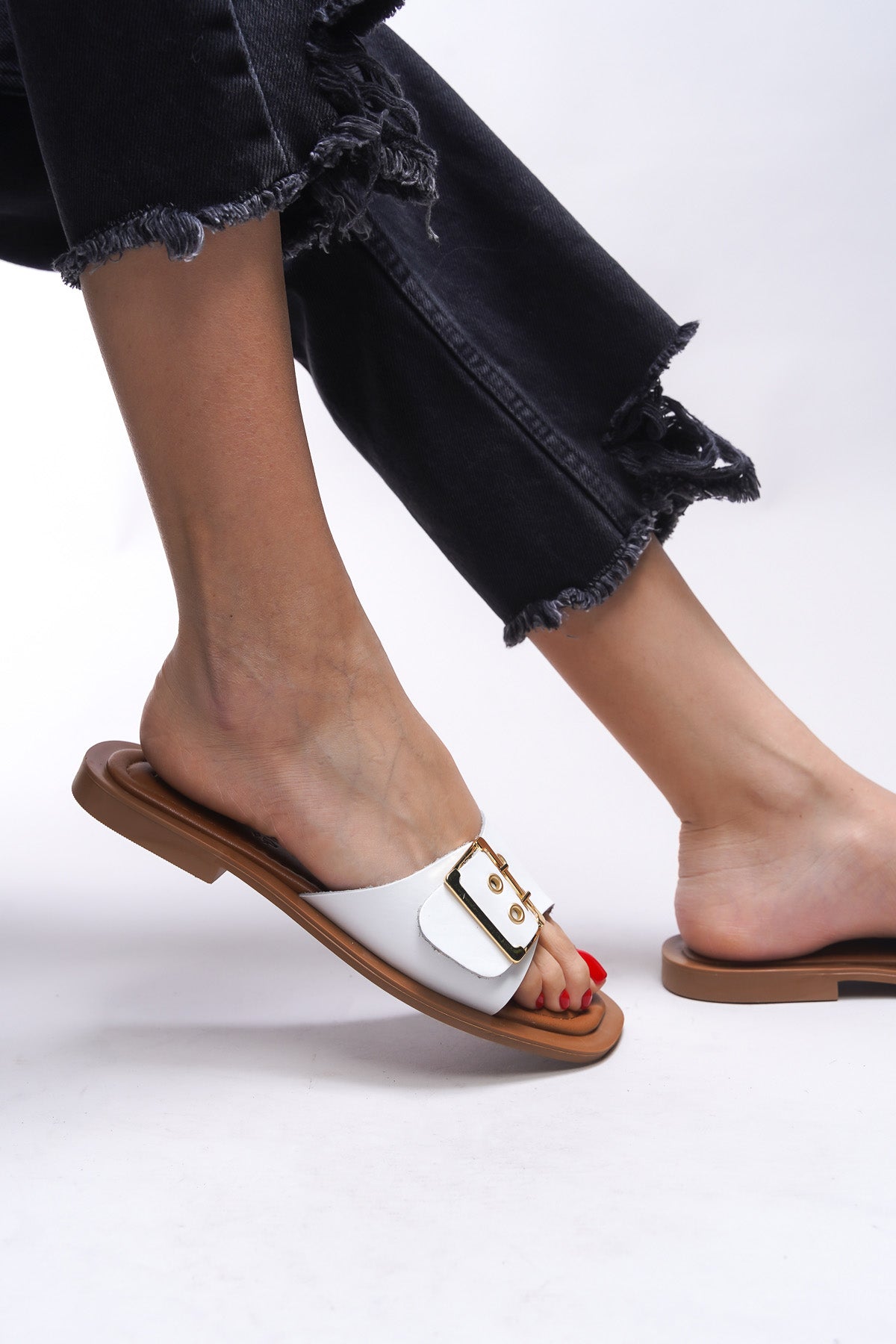 Riccon Brenthaela Kadın Hakiki Deri Terlik 00120764