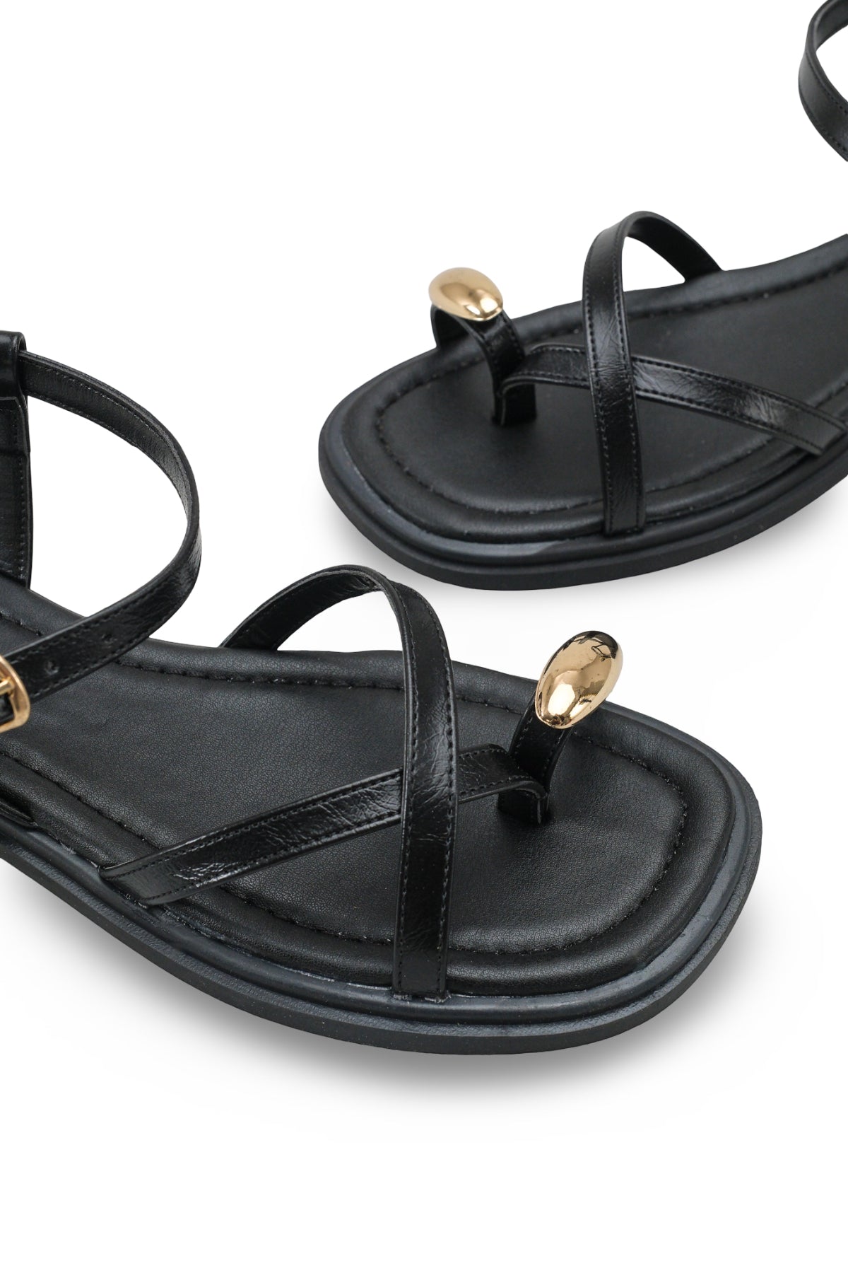 Riccon Kadın Parmak Arası Sandalet 00121006 Siyah Rustik