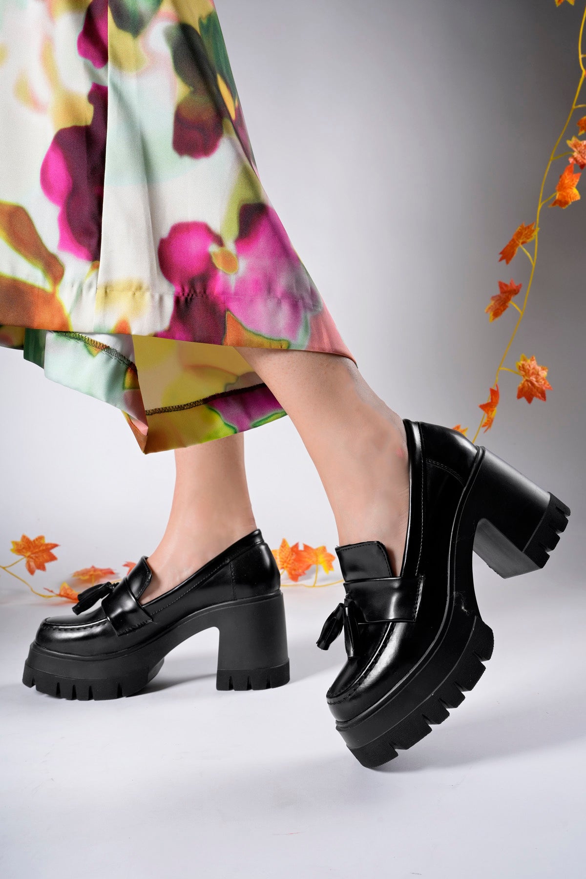 Riccon Aendorei Kadın Loafer 0012509 Mat Siyah Rugan