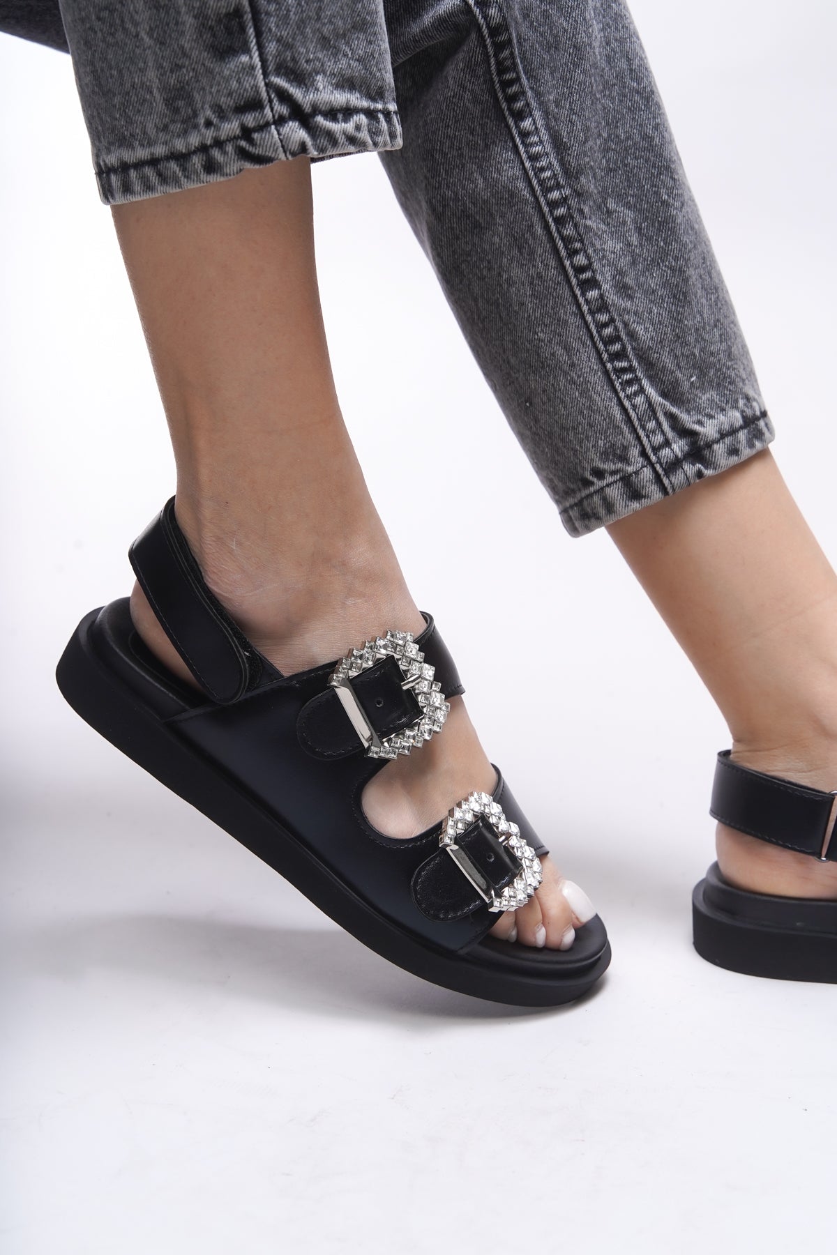 Riccon Magmythe Kadın Çift Tokalı Sandalet 0012347