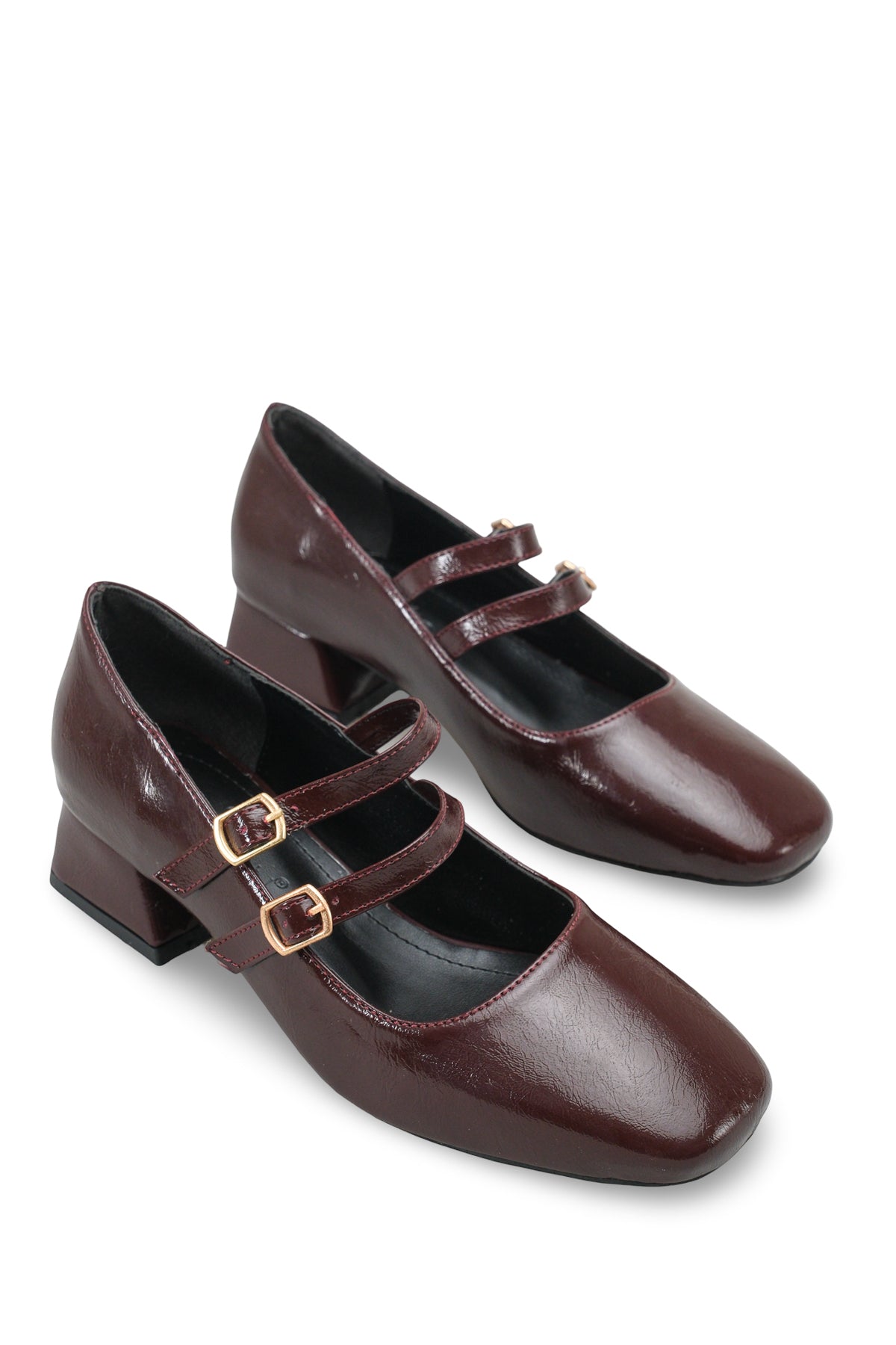 Riccon Iarwarin Kadın Kısa Topuklu Ayakkabı 00125197 Bordo Rustik