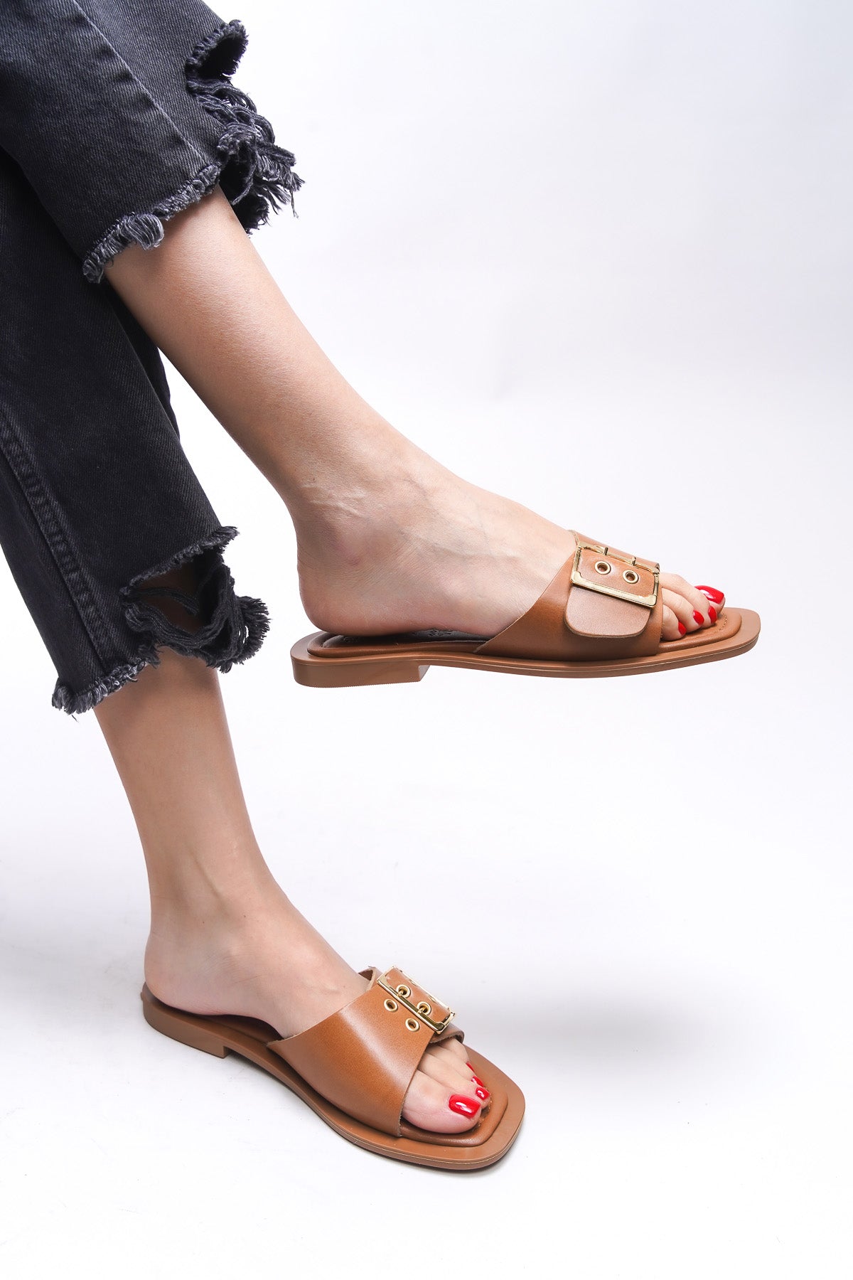 Riccon Brenthaela Kadın Hakiki Deri Terlik 00120764