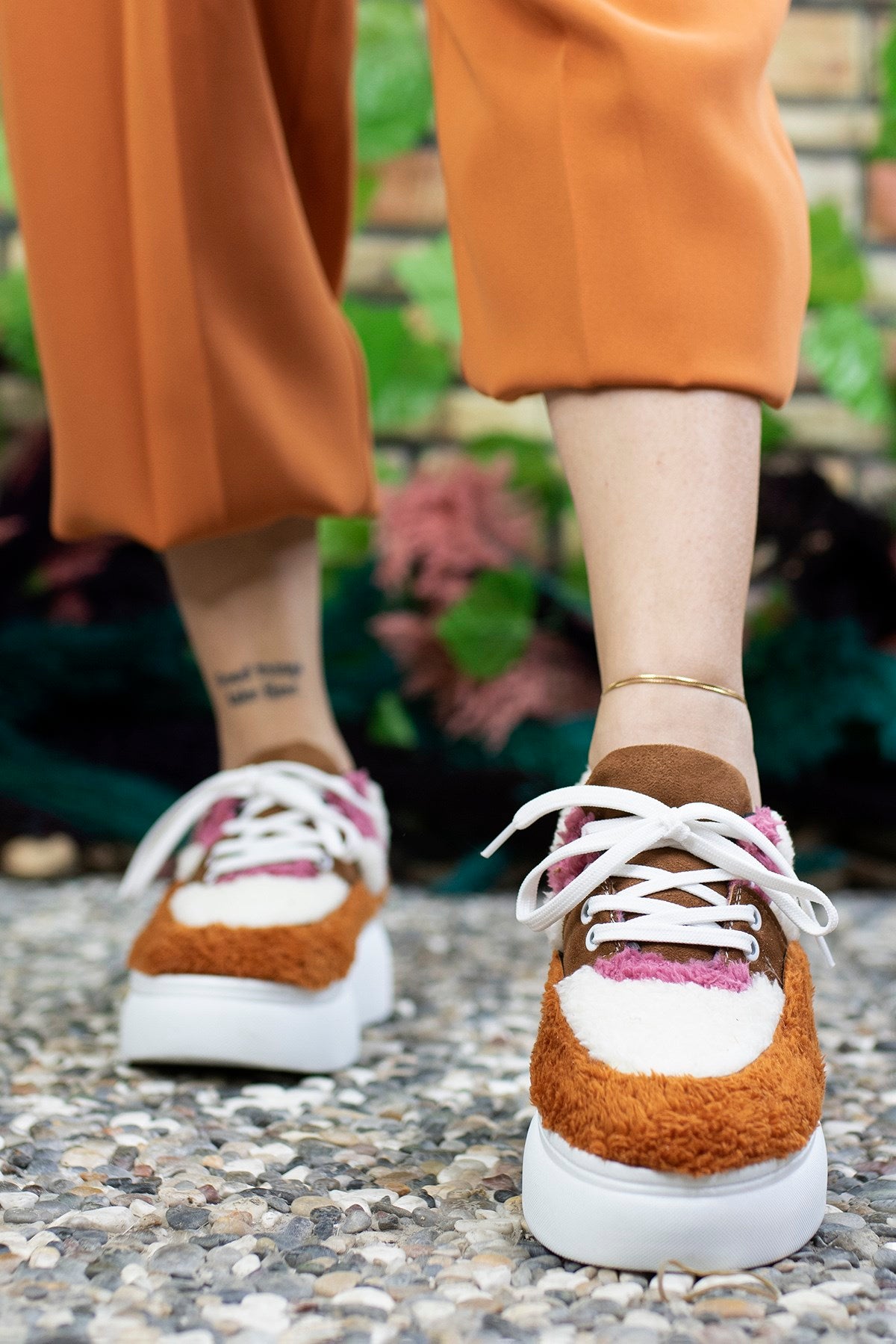 Riccon Kadın Tüylü Sneaker 0012106