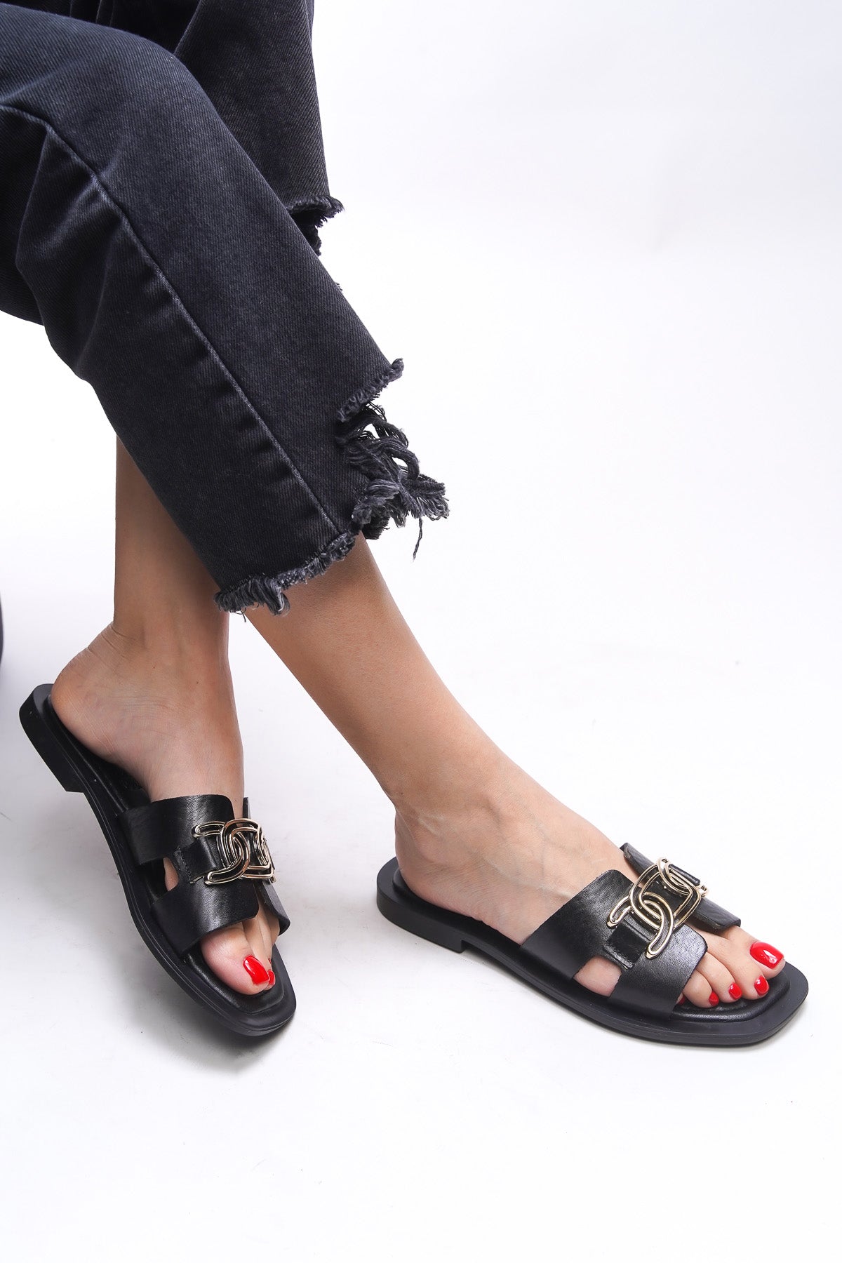 Riccon Issolanae Kadın Hakiki Deri Terlik 00120730