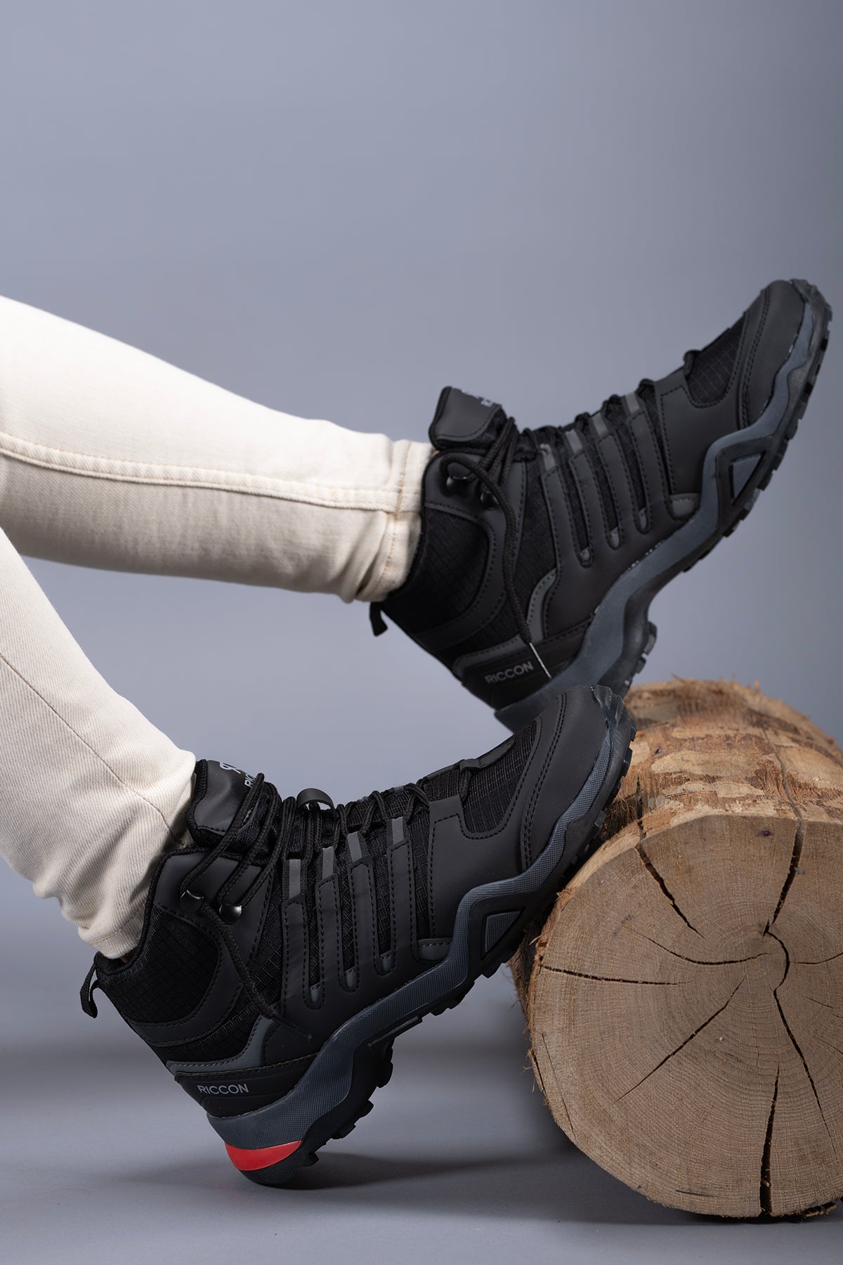 Riccon Nalgail Erkek Trekking Bot 001272 Siyah Kırmızı