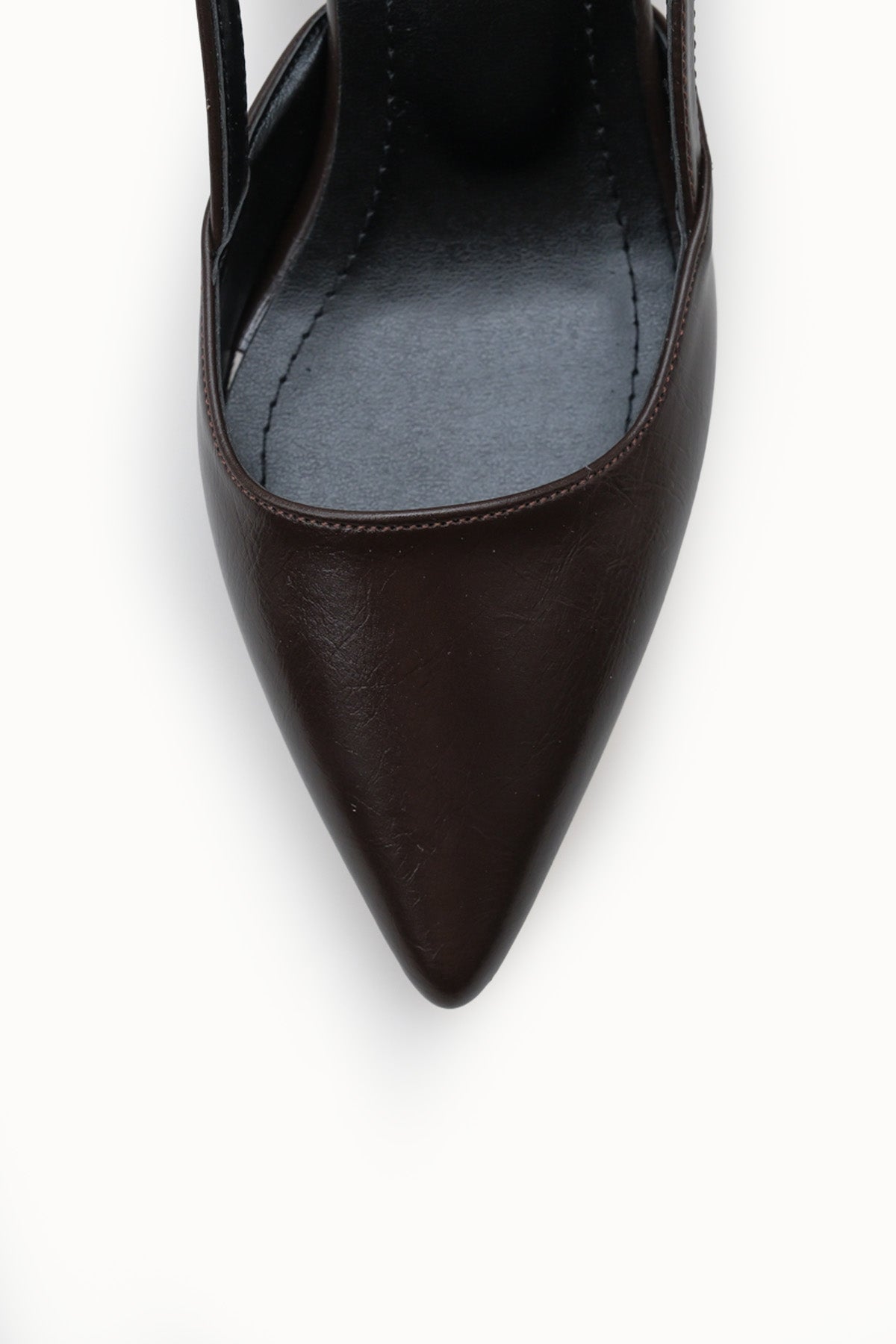 Riccon Evelniel Kadın Arkası Açık Sivri Burun Stiletto 001209 Kahverengi Rustik