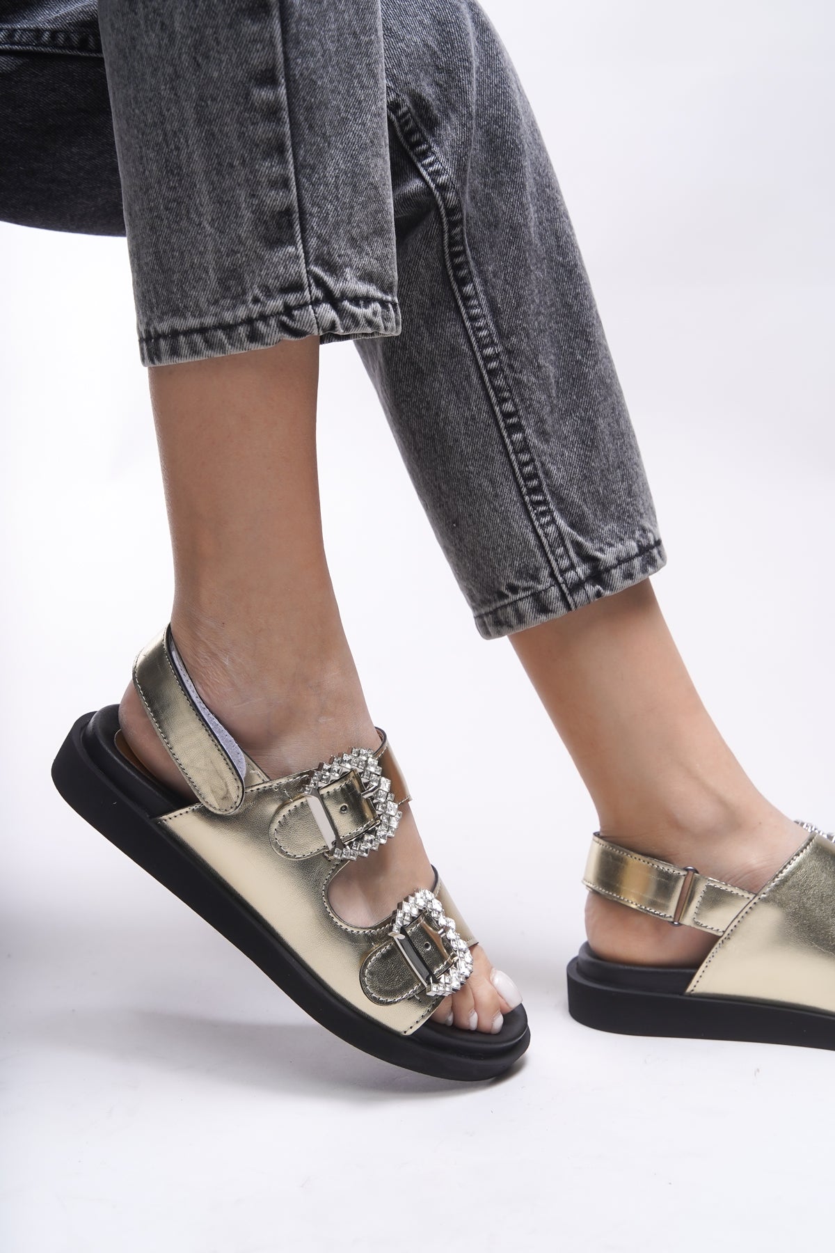 Riccon Magmythe Kadın Çift Tokalı Sandalet 0012347