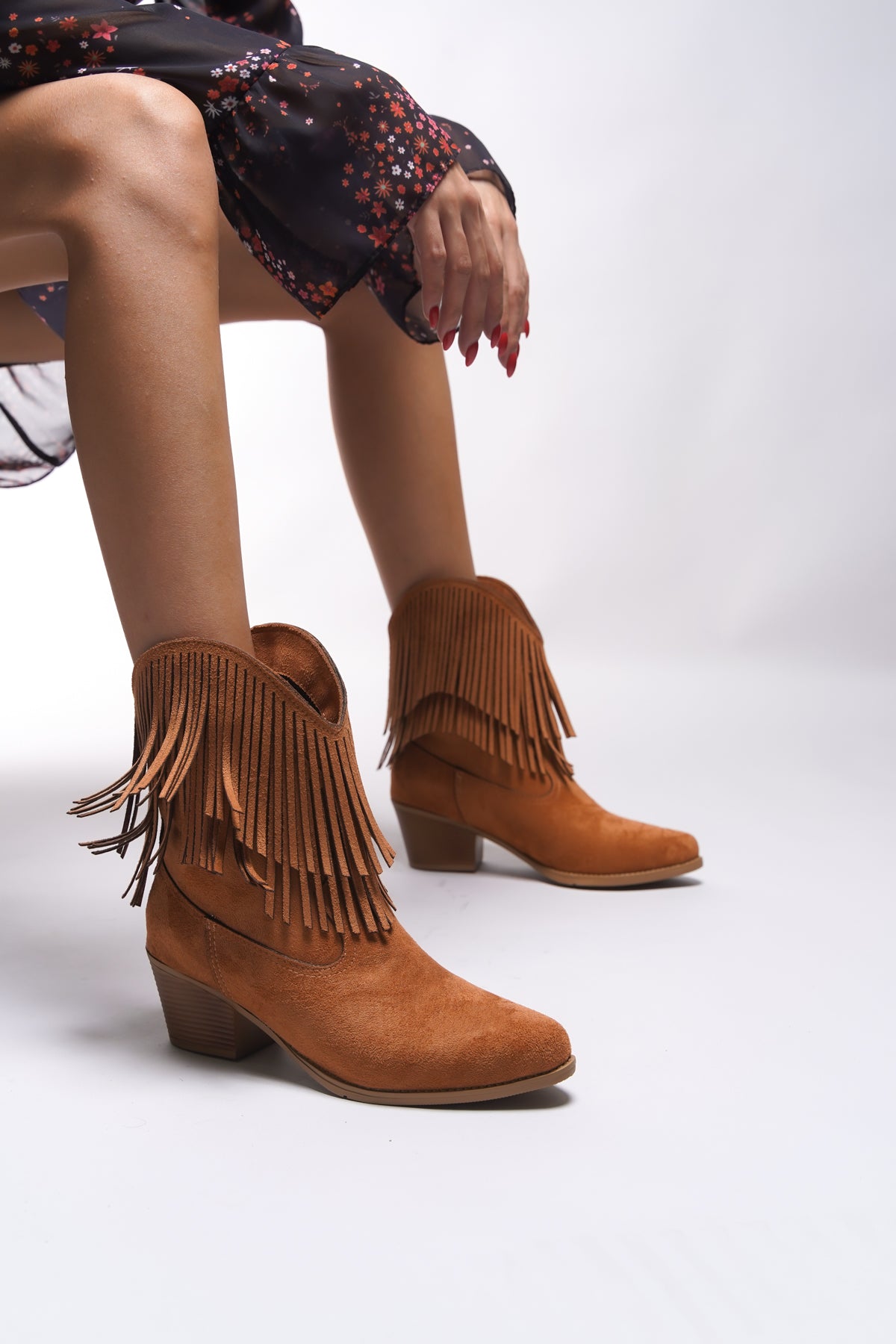 Riccon Wrioviah Kadın Püsküllü Western Bot 0012710