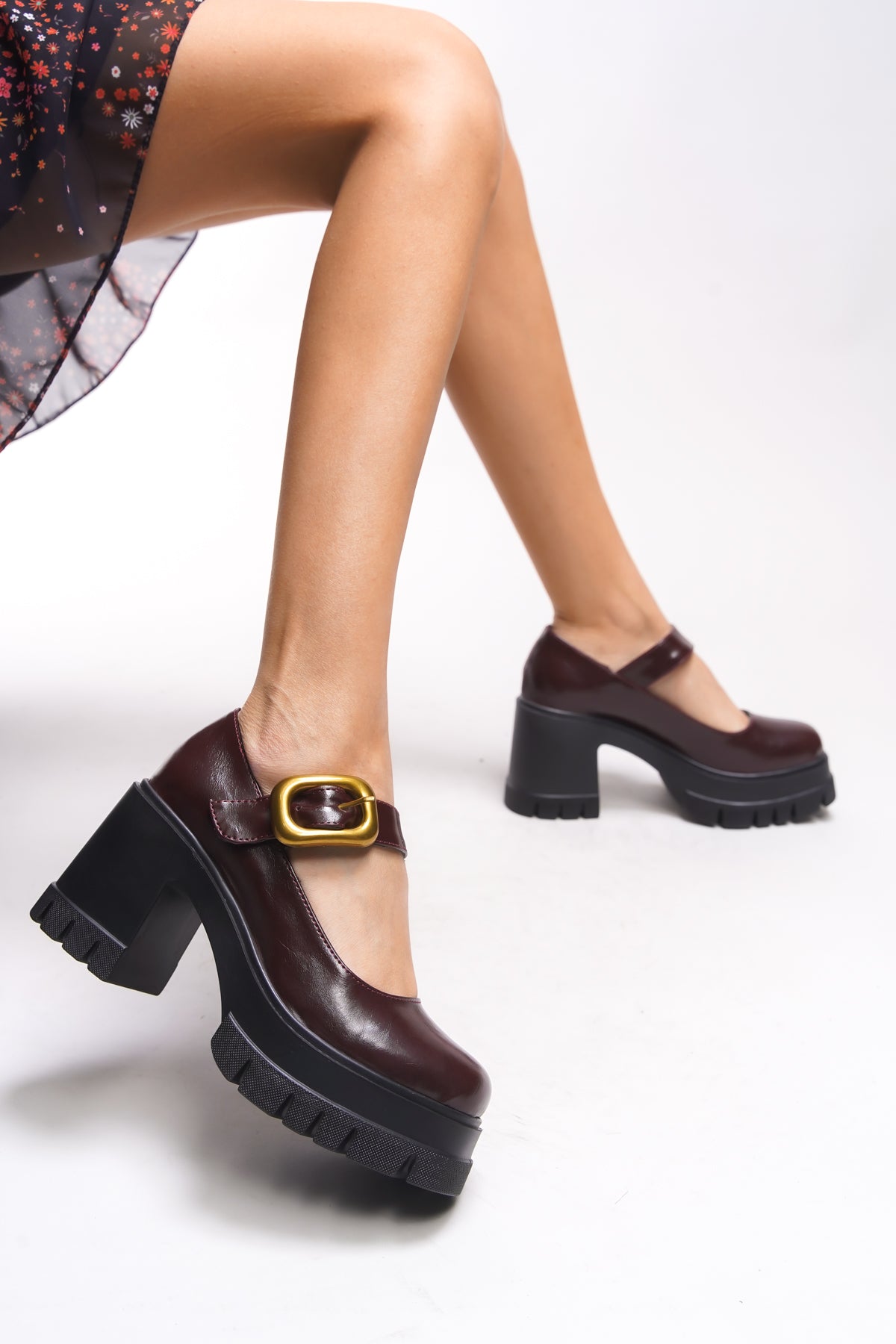 Riccon Brilaena Kadın Tokalı Topuklu Loafer 00121006