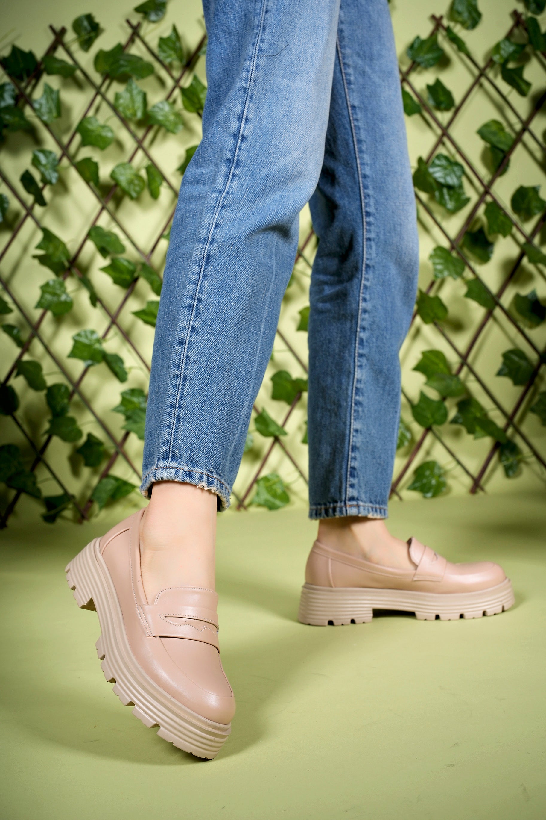 Riccon Kadın Günlük Loafer Ayakkabı 0012920 Nude Cilt