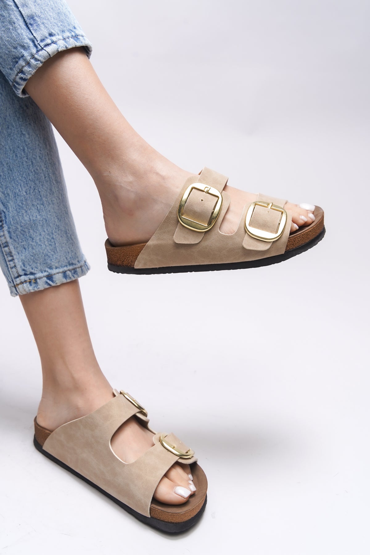 Riccon Vylsula Kadın Çift Tokalı Terlik 0012602