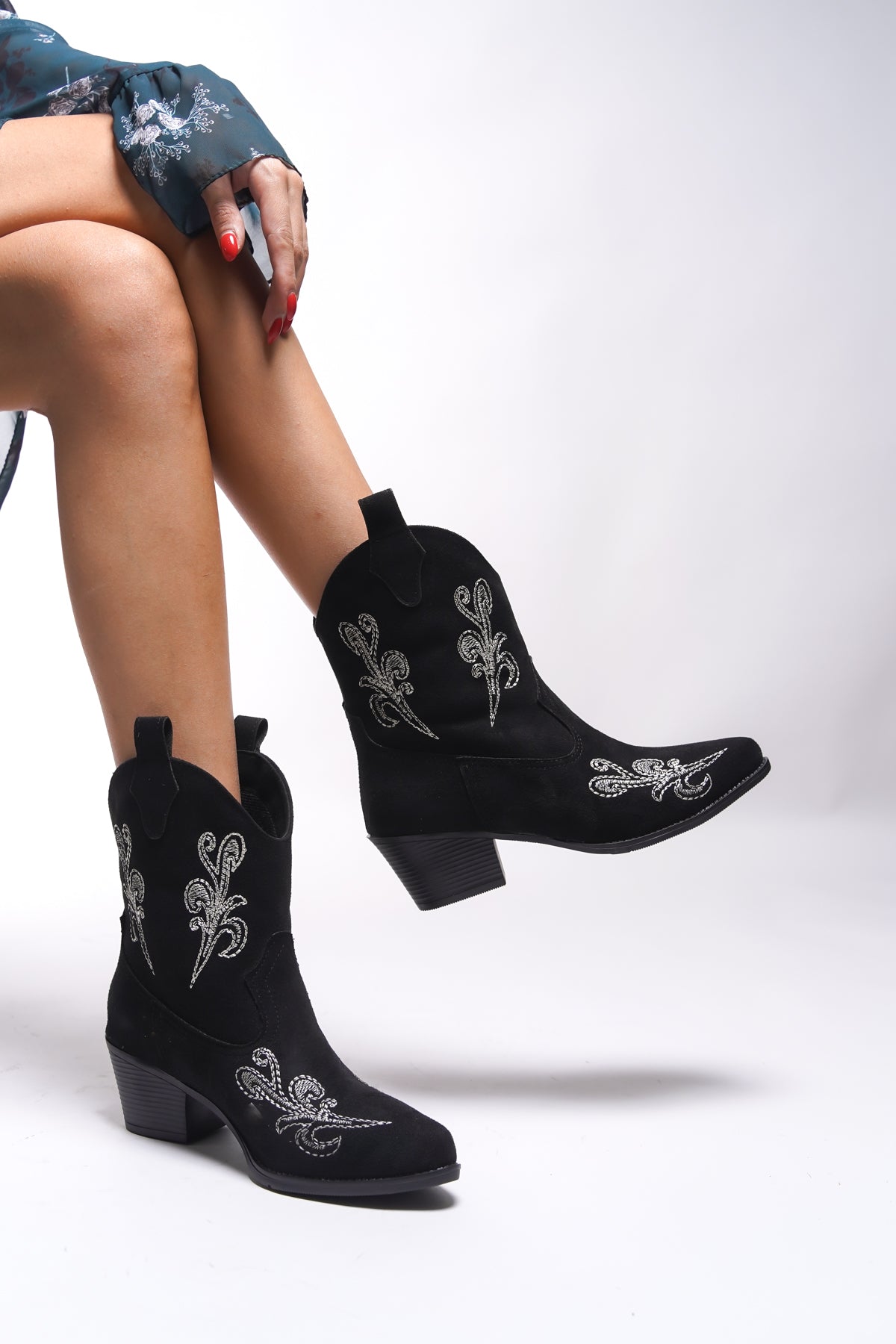 Riccon Braureas Kadın Nakışlı Western Bot 0012708