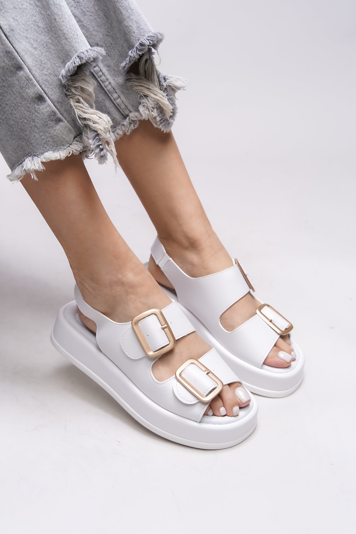 Riccon Ghinreda Kadın Çift Tokalı Sandalet 0012793