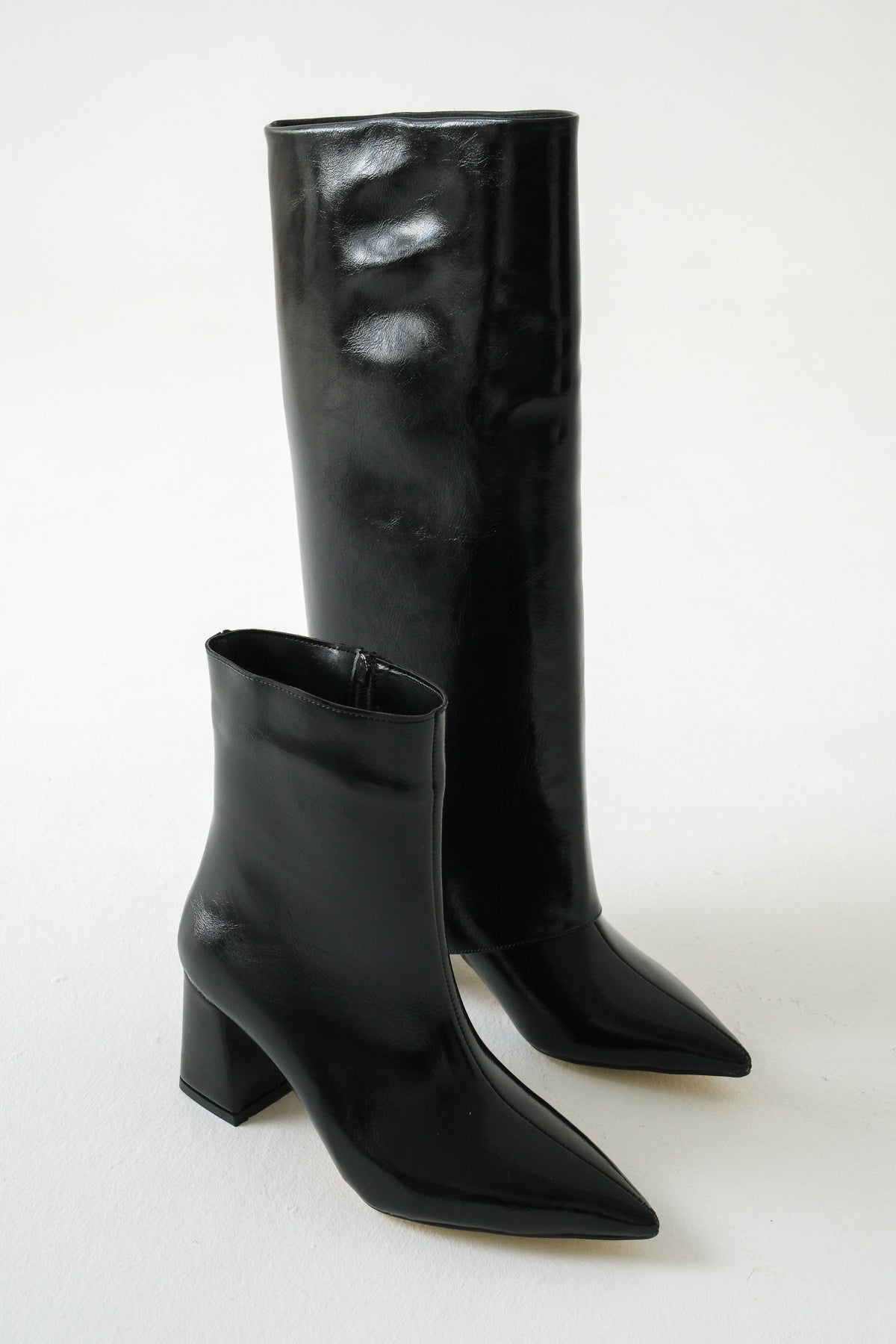 Riccon Takılıp Çıkarılabilen Tozluk Detaylı Sivri Burunlu 2in1 Kadın Çizme Bot