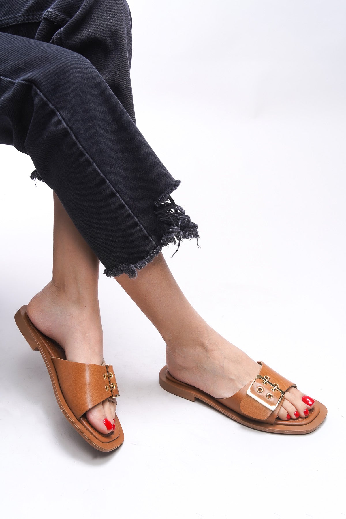 Riccon Brenthaela Kadın Hakiki Deri Terlik 00120764