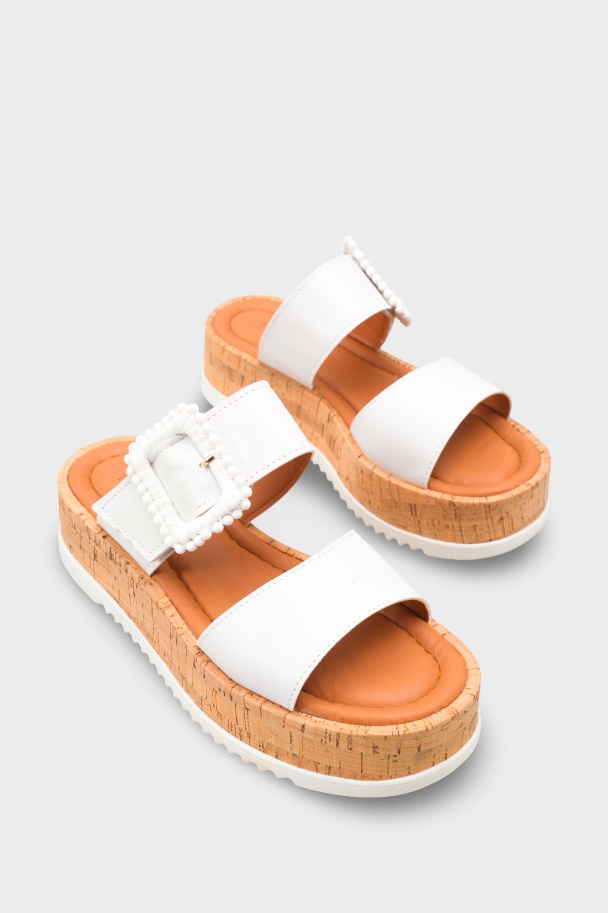 Riccon Kadın Terlik 0012482 Beyaz Cilt