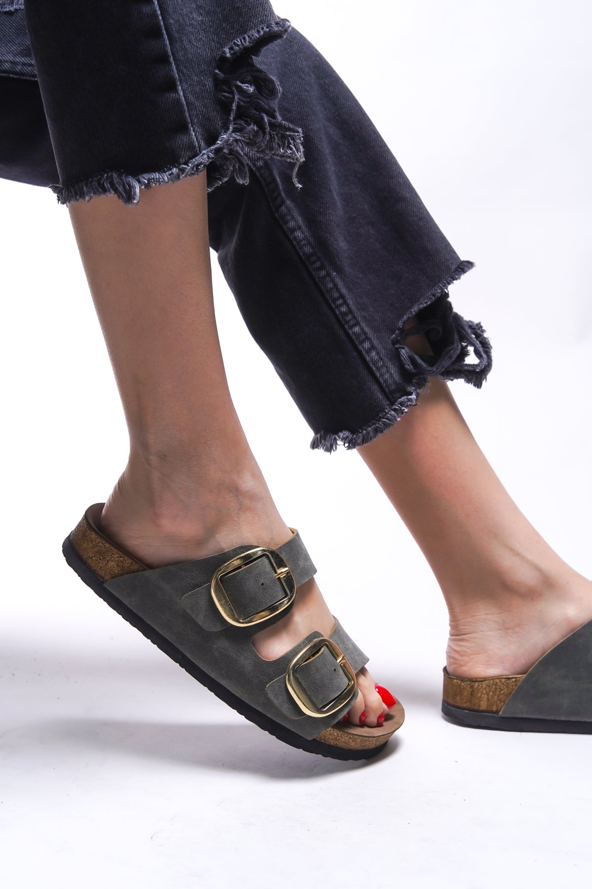 Riccon Vylsula Kadın Çift Tokalı Terlik 0012602