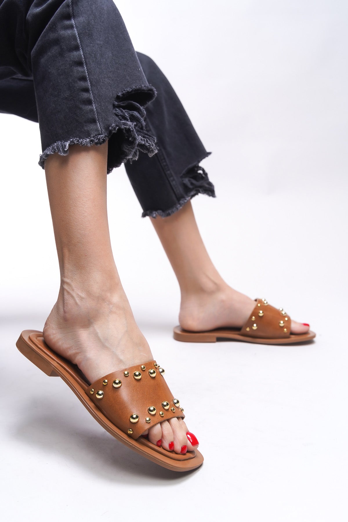 Riccon Liblaema Kadın Hakiki Deri Terlik 00120766