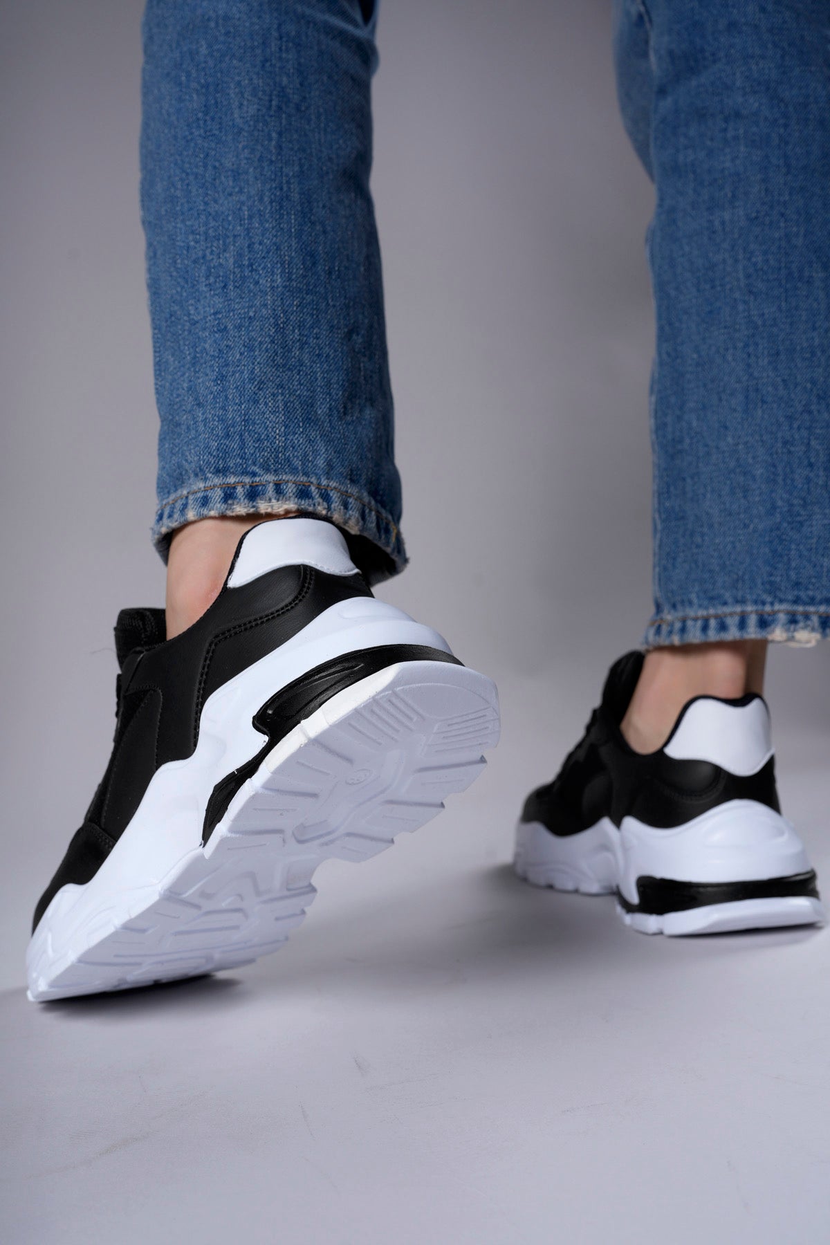 Riccon Delossiel Kadın Sneaker 0012159 Siyah Beyaz