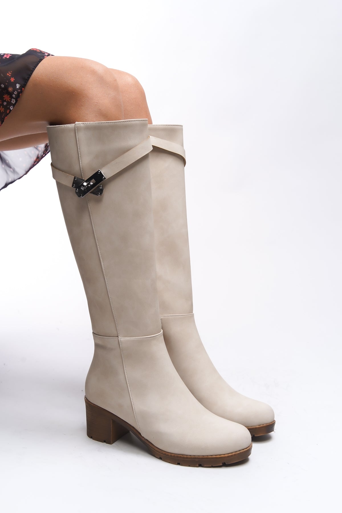 Riccon Jacmylla Kadın Kilit Detaylı Çizme 0012777