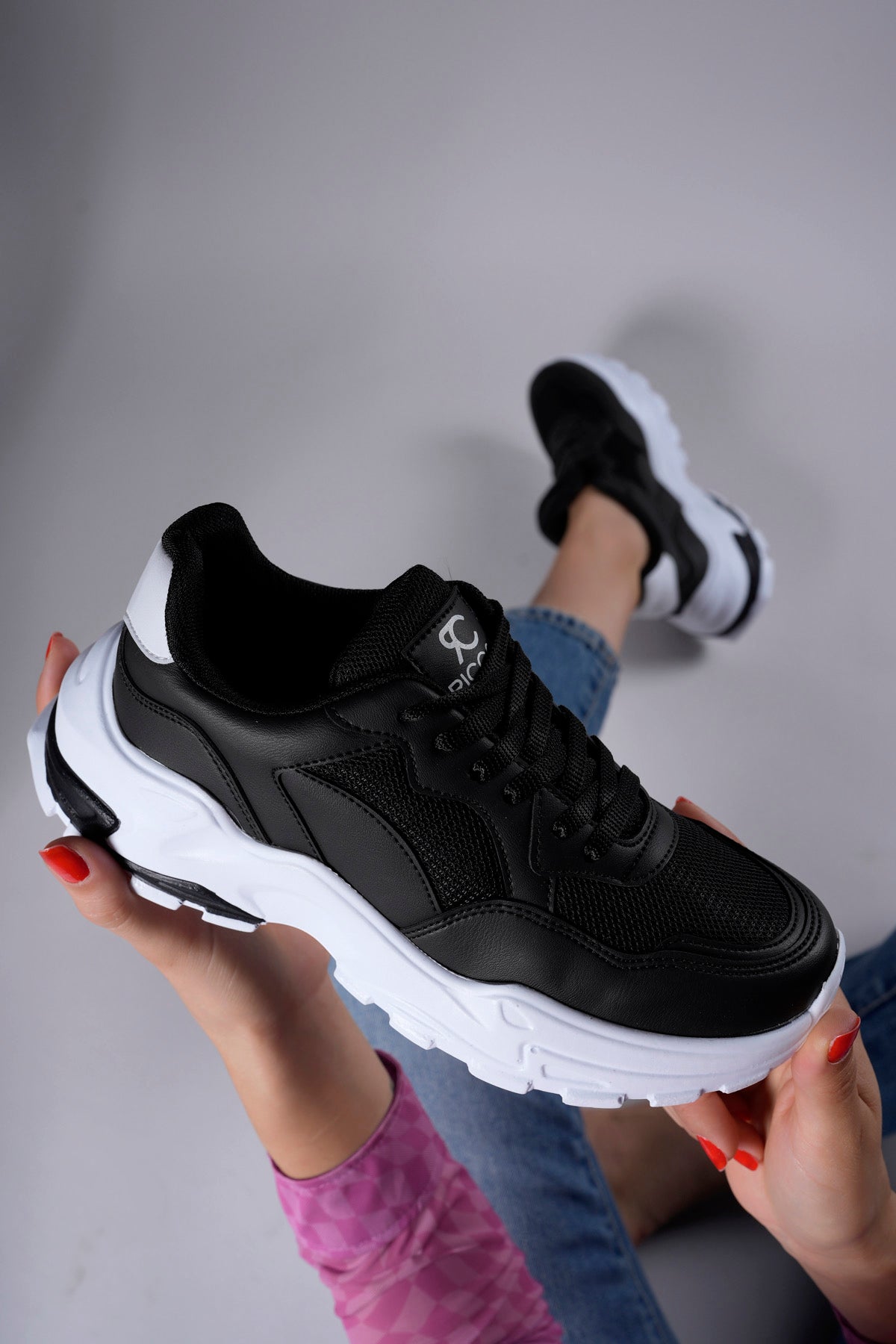 Riccon Delossiel Kadın Sneaker 0012159 Siyah Beyaz