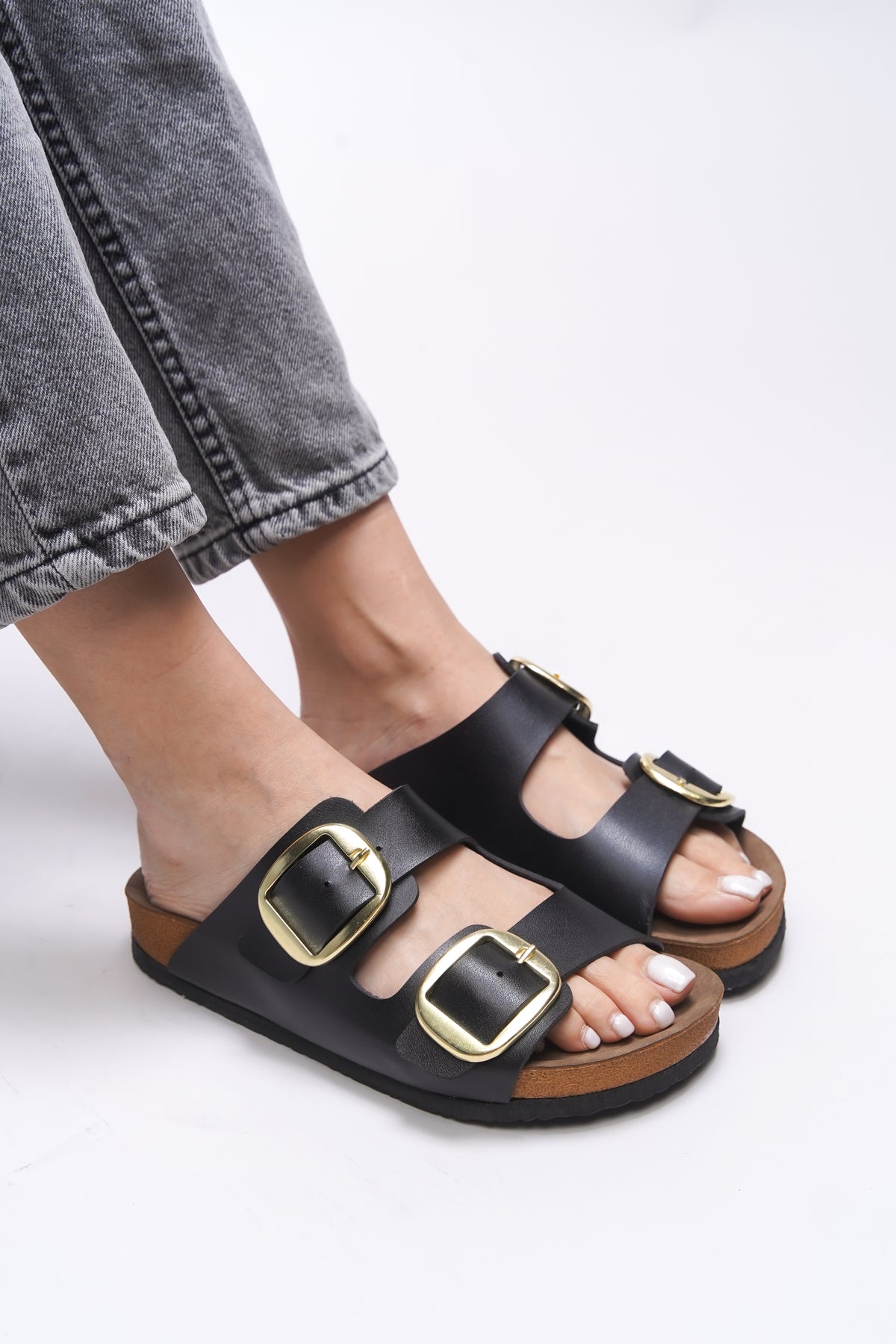 Riccon Vylsula Kadın Çift Tokalı Terlik 0012602