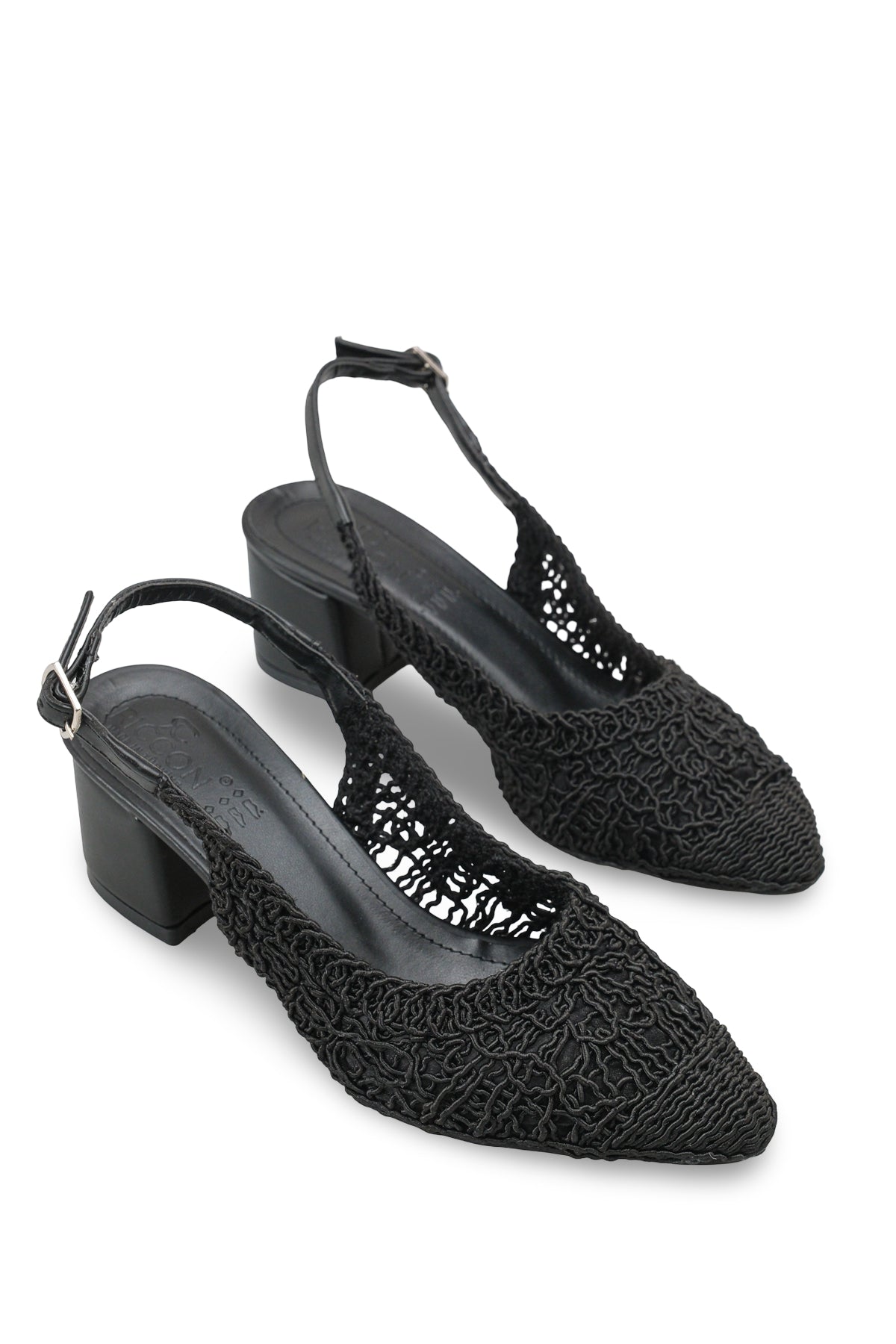 Riccon Kadın Arkası Açık Sivri Burunlu İnce Topuklu Ayakkabı 001203 Siyah