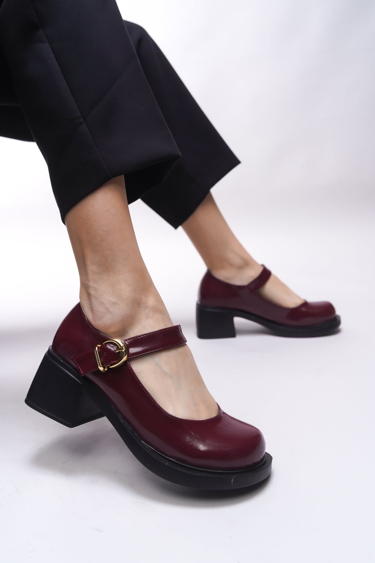 Riccon Kyslanna Kadın Loafer 0012503 Bordo Rugan
