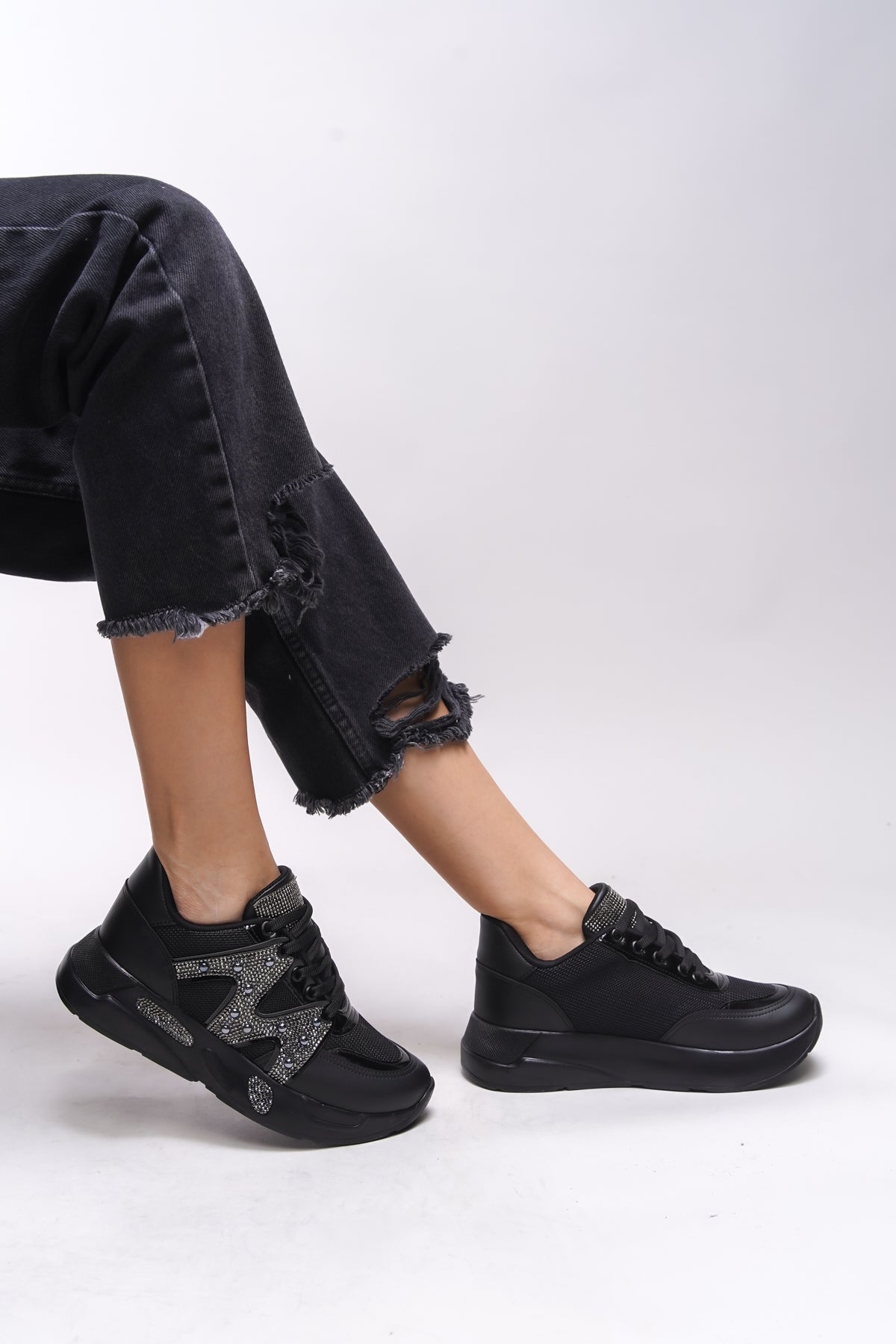 Riccon Aalriona Kadın Sneaker 0012155 Siyah Siyah - Riccon