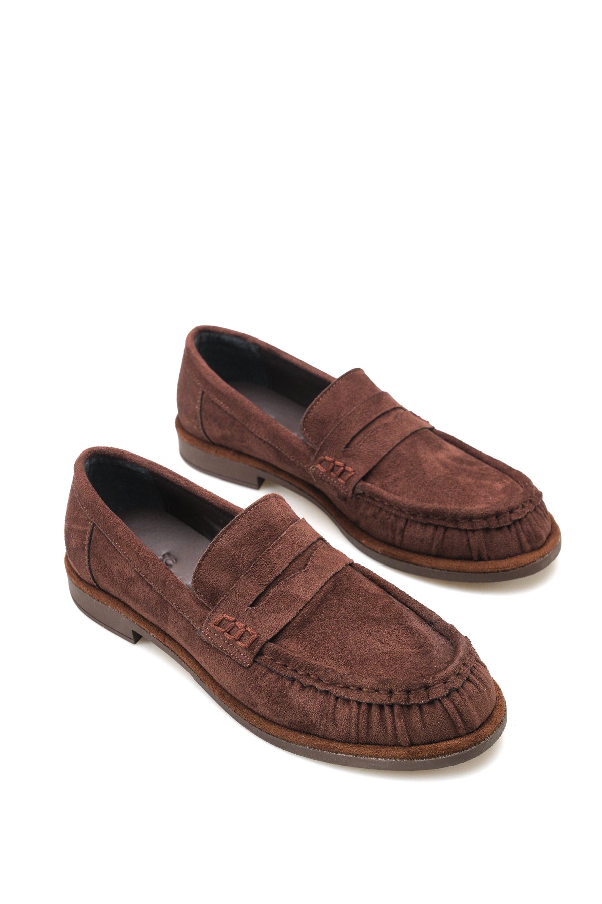 Riccon Astra Gioia Kadın Loafer 001299 Kahverengi Süet