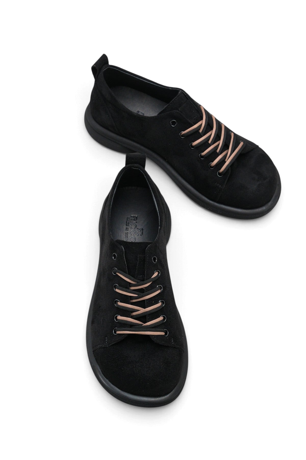 Riccon Carina Lila Kadın Topuklu Loafer 00121653 Siyah Süet