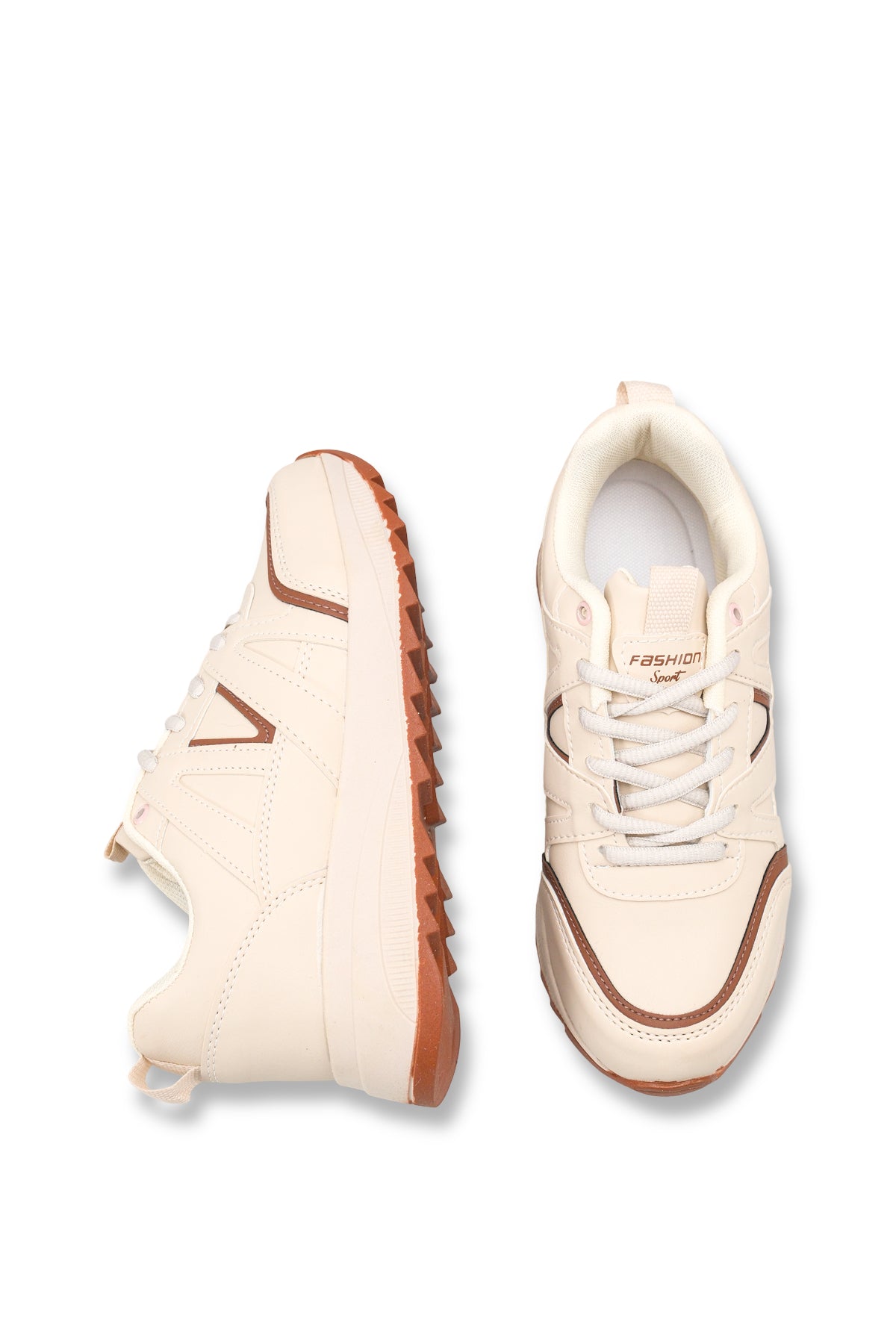 Riccon Celeste Nina Kadın Sneaker 001203 Bej Kahverengi Cilt