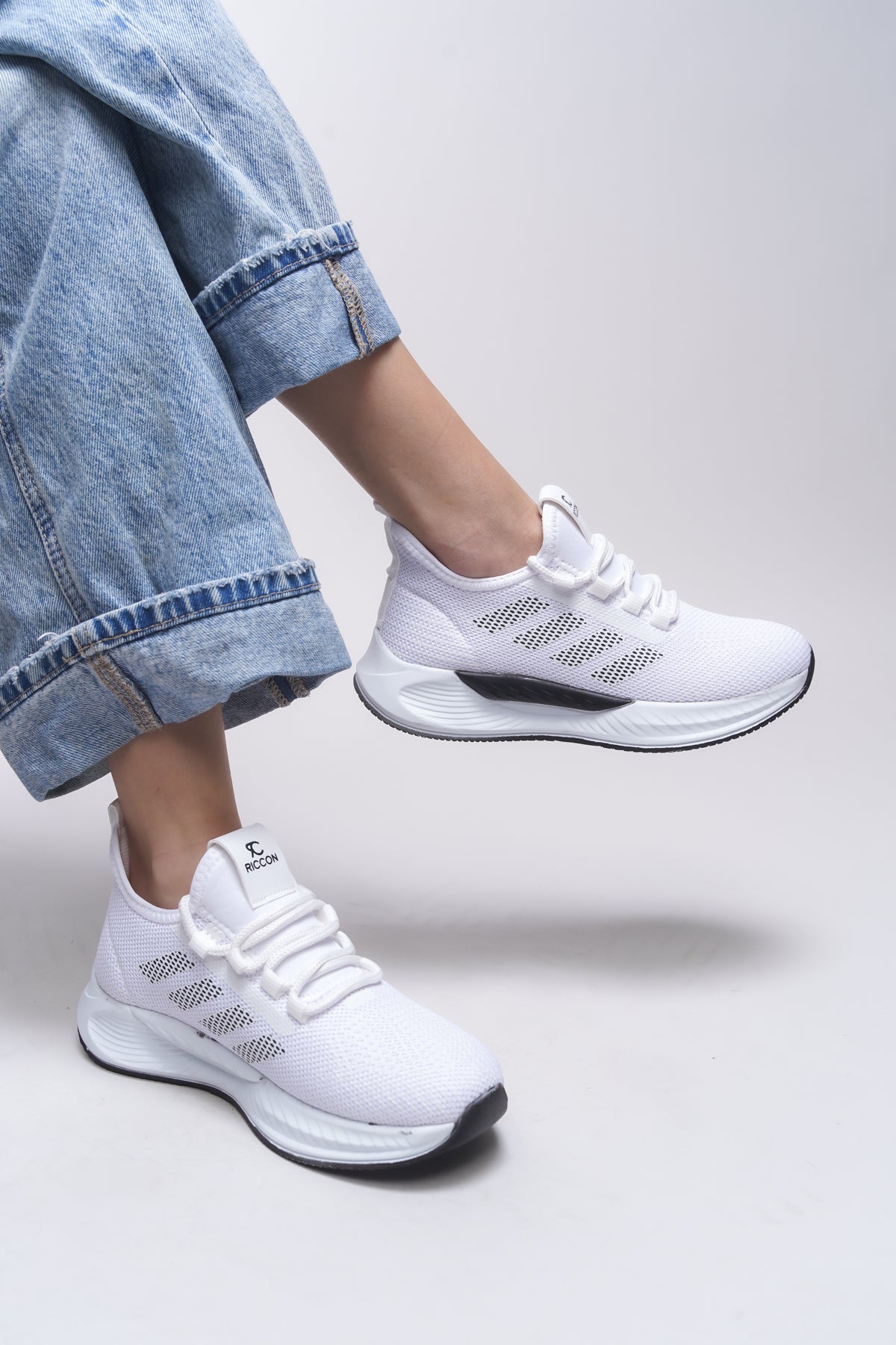 Riccon Drakruil Unisex Sneaker 0012141 Beyaz Siyah - Riccon